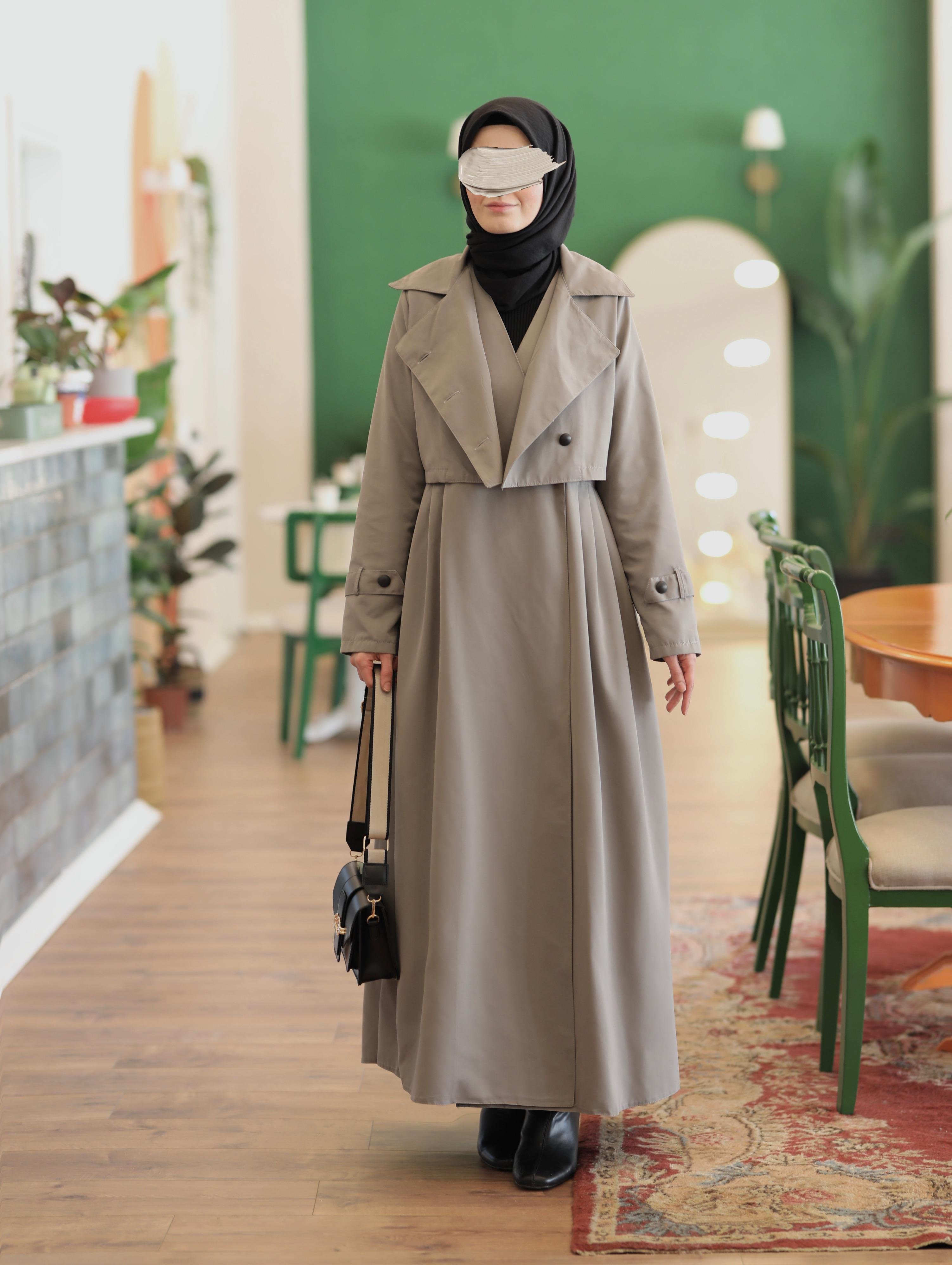 Jileli Gri Trençkot