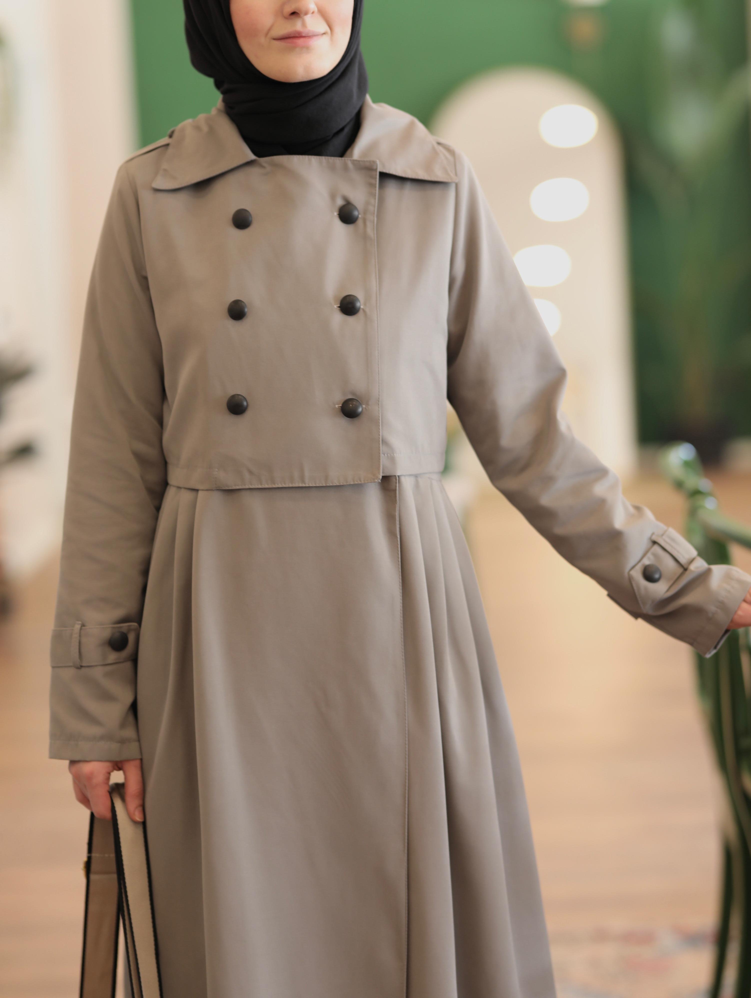 Jileli Gri Trençkot