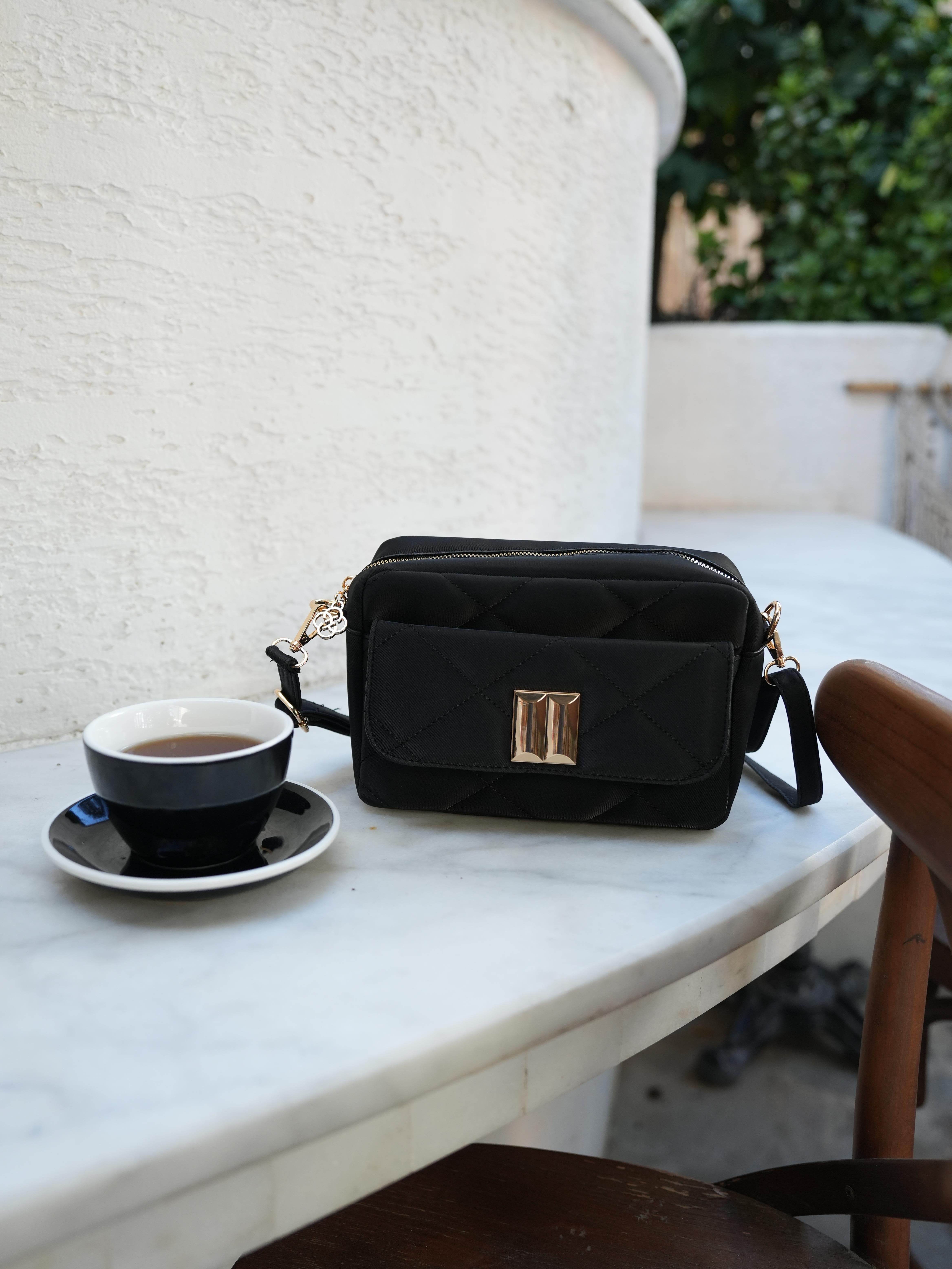 Kapitone Çapraz Çanta SİYAH