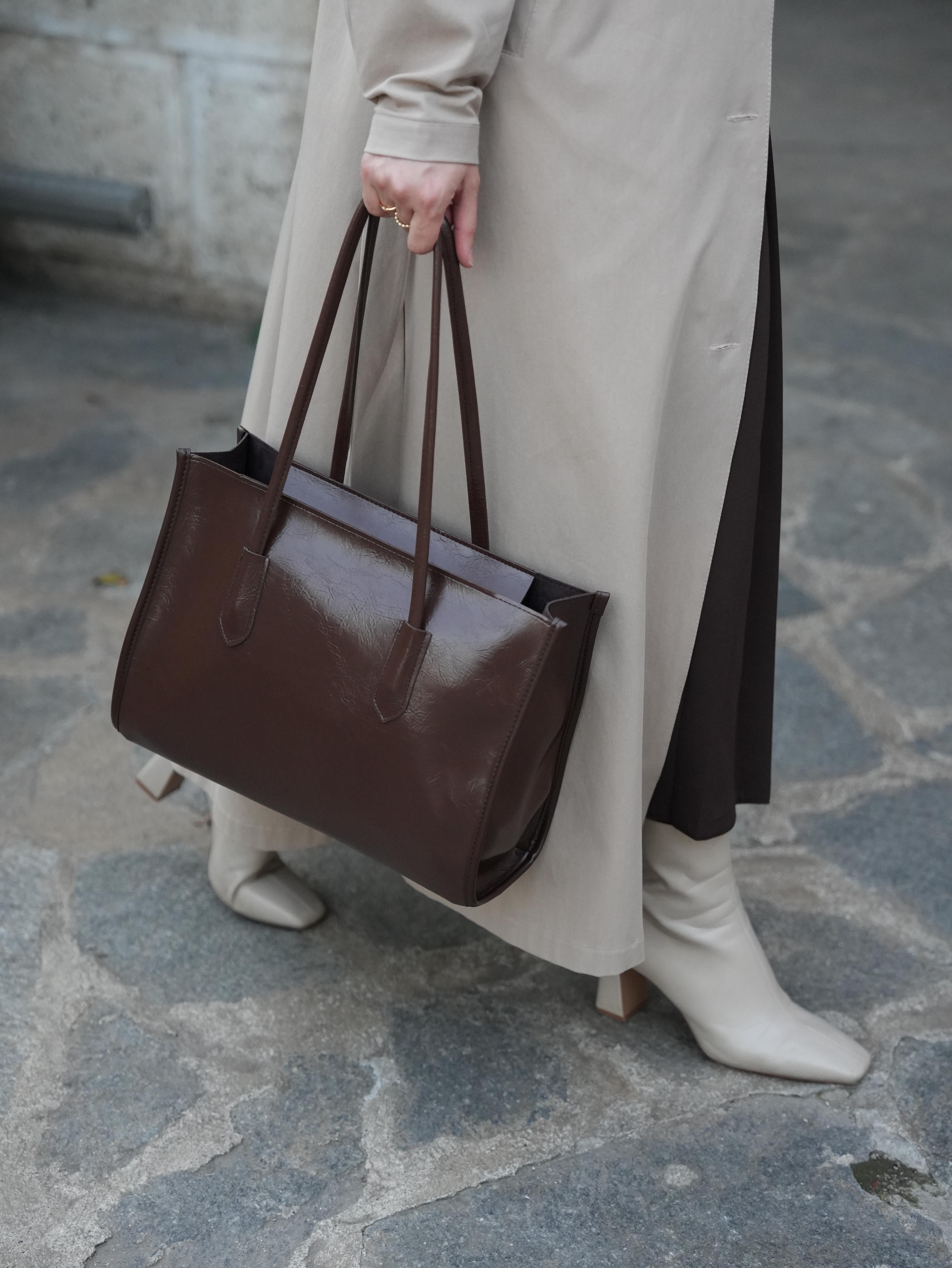 Kare Omuz Çantası Kahverengi