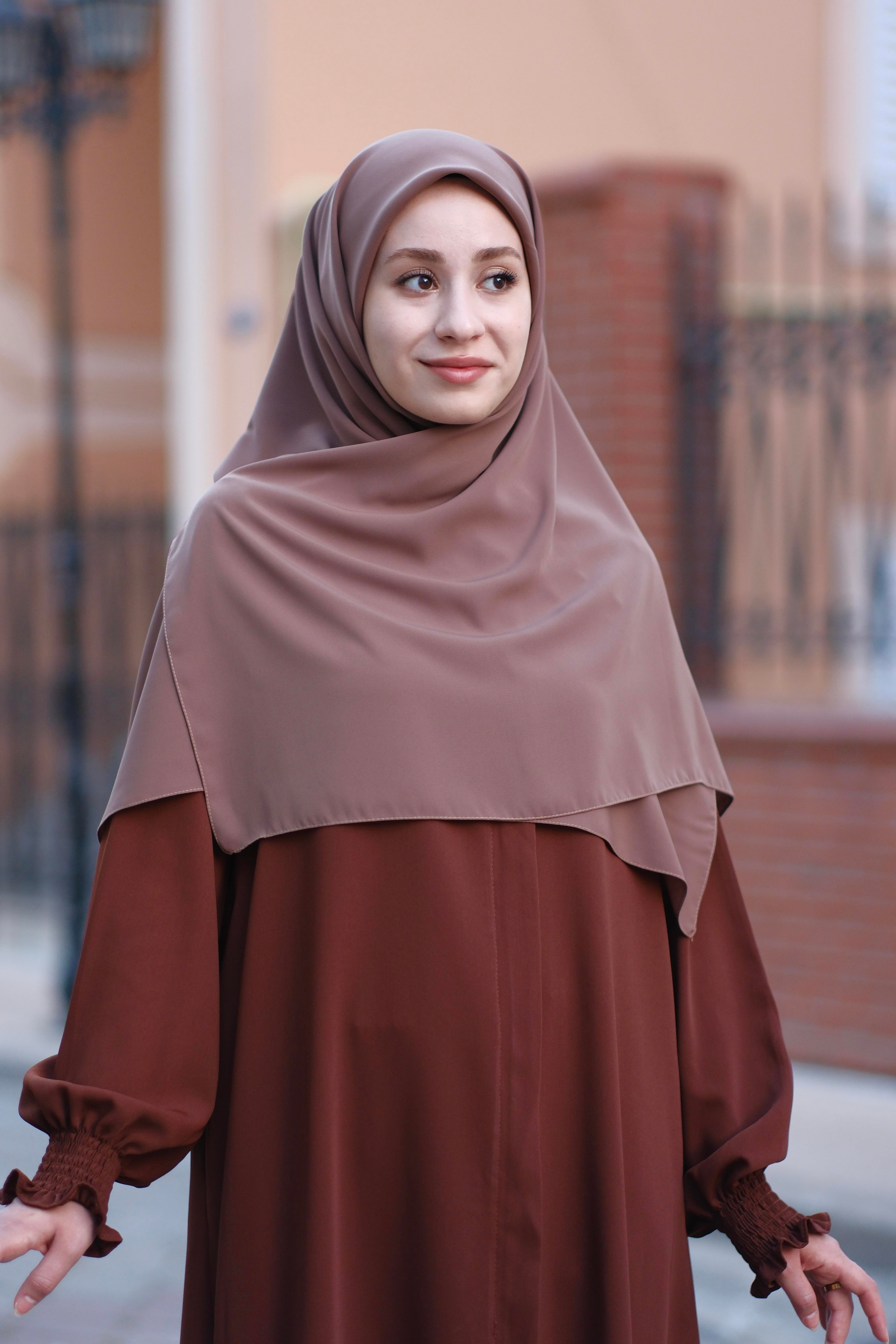 Medine İpeği Eşarp Tozlu Kahve