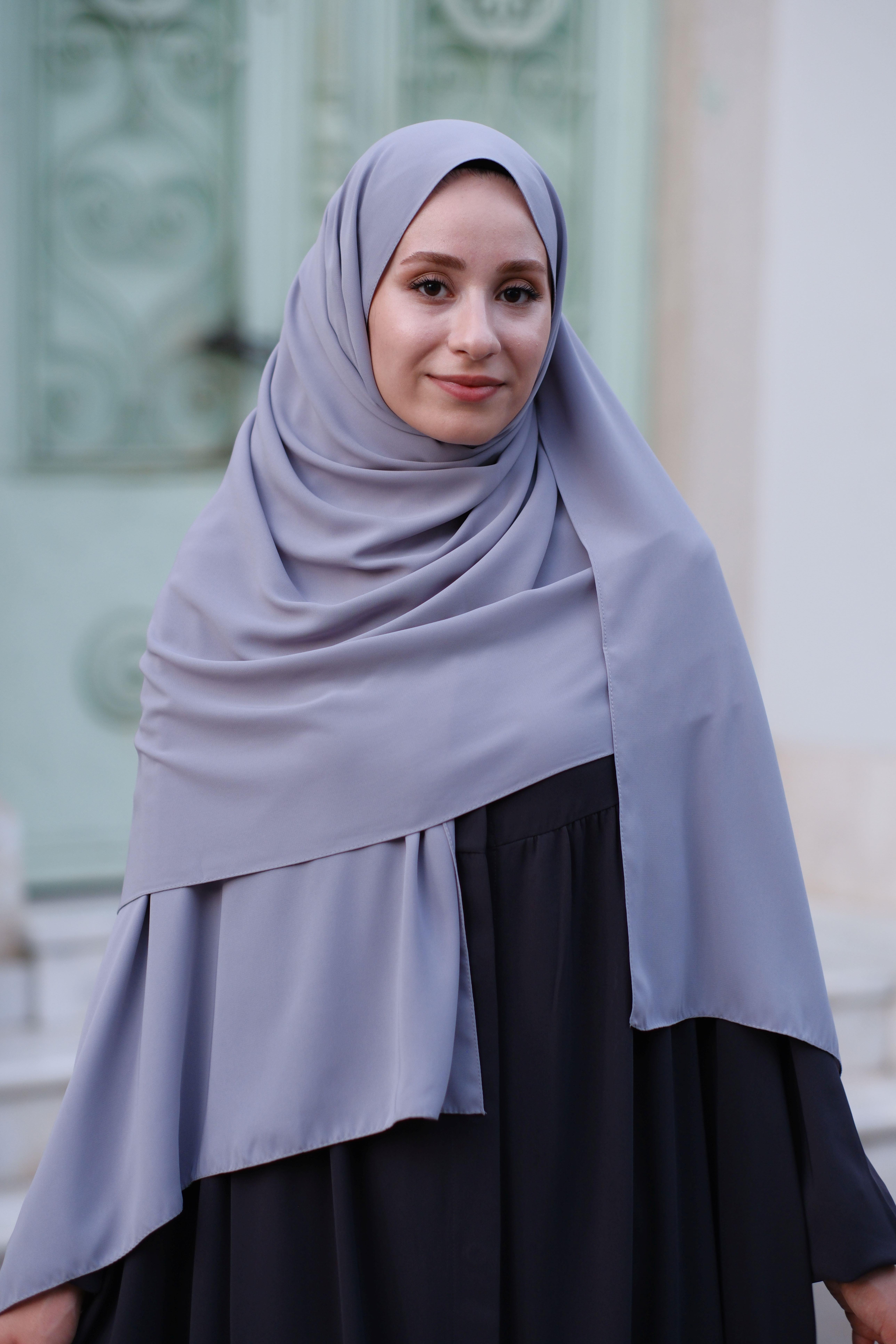 Medine İpeği Şal Açık Gri