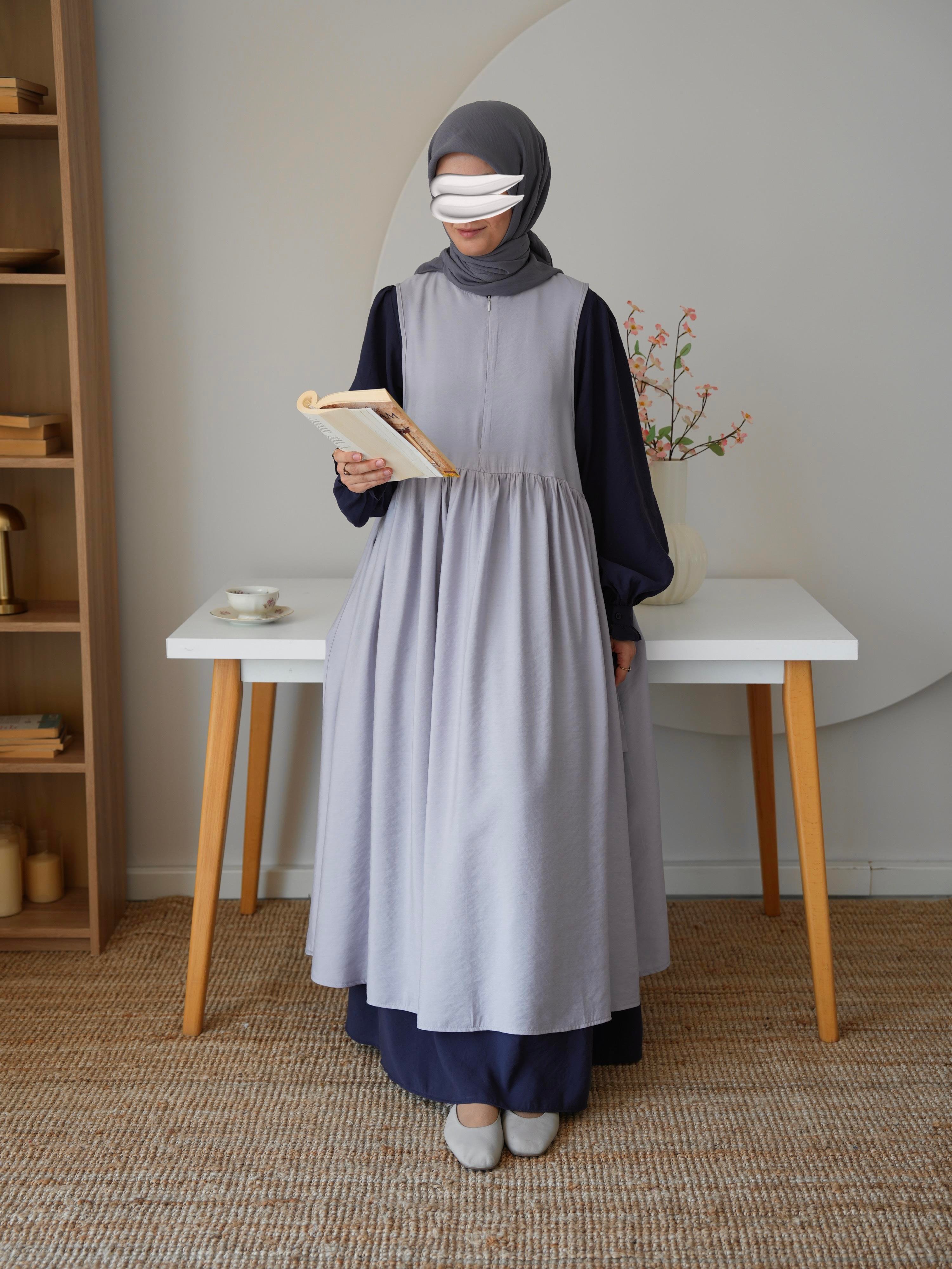 Modal Bağlamalı Jile Açık Gri