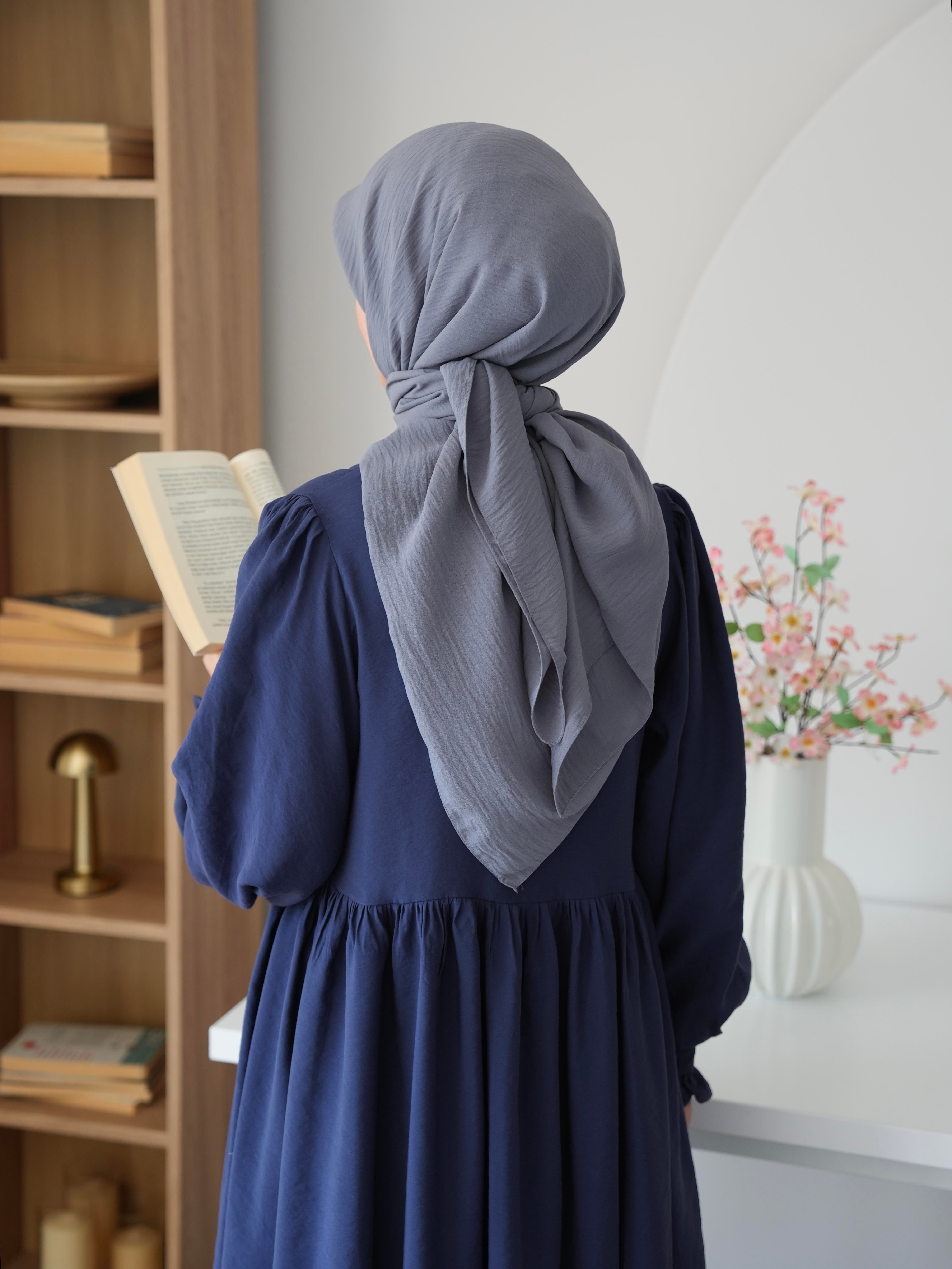 Modal Büzgülü Elbise Lacivert