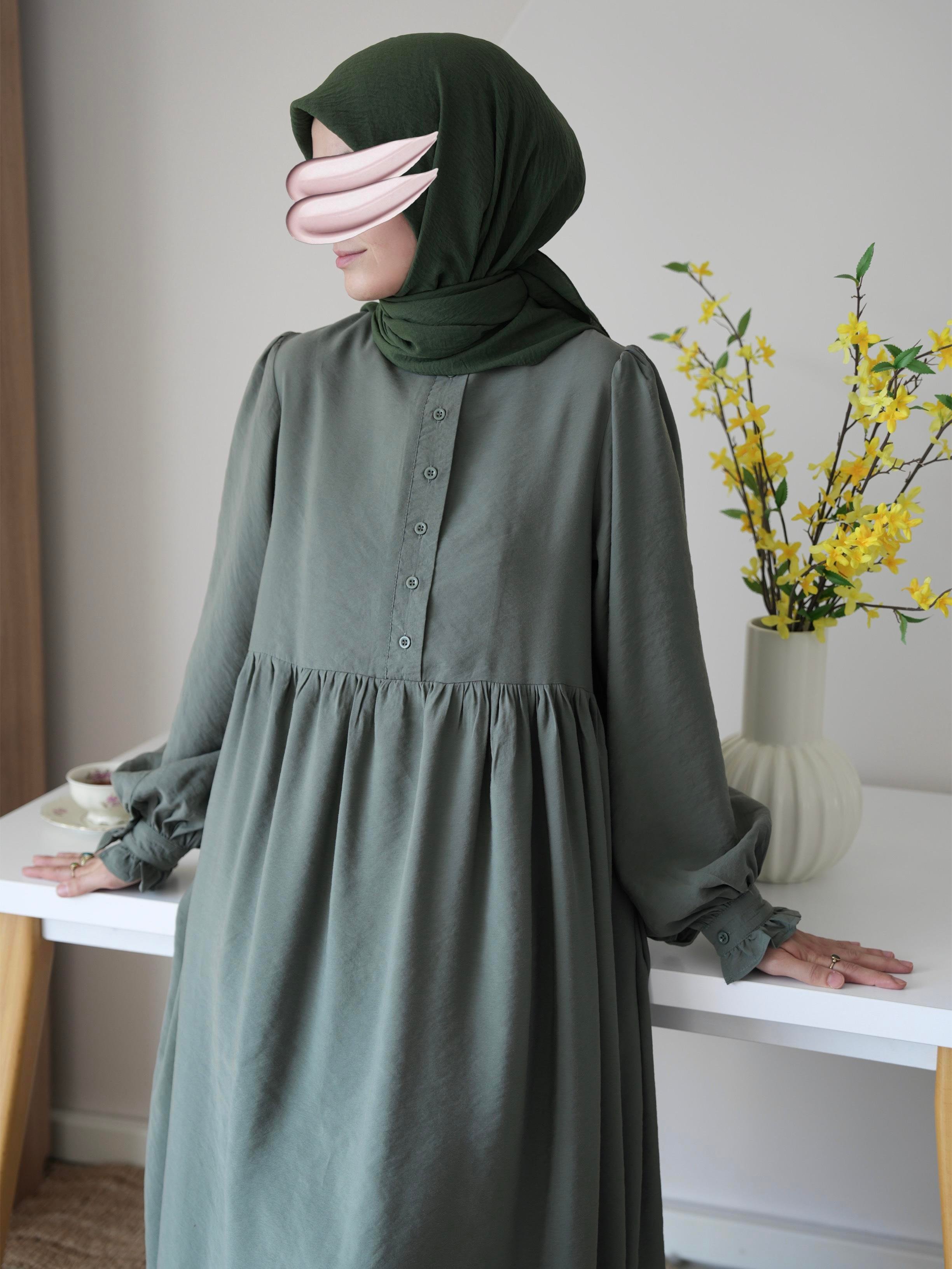 Modal Büzgülü Elbise Soft Mint