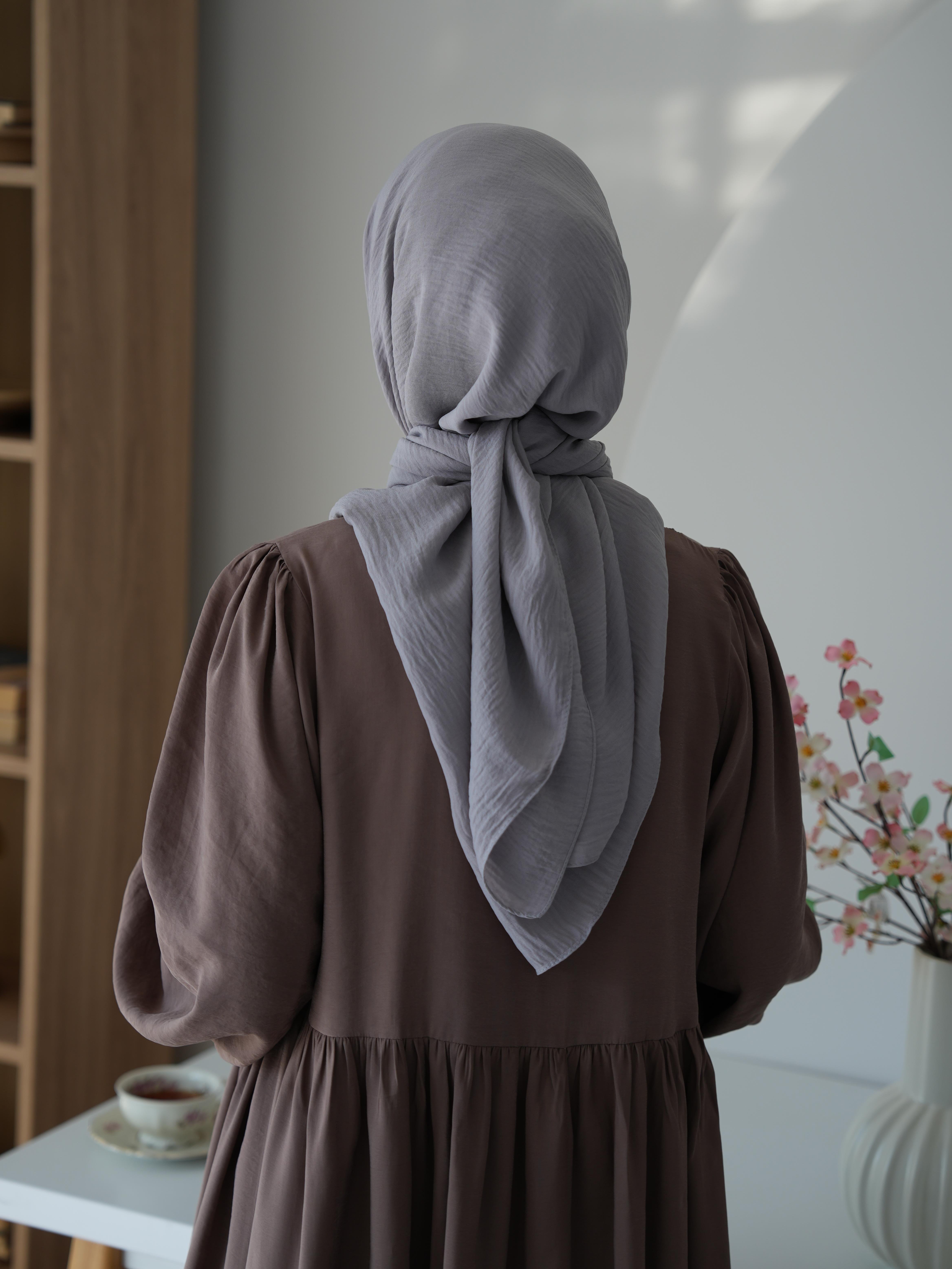 Modal Büzgülü Elbise Vizon