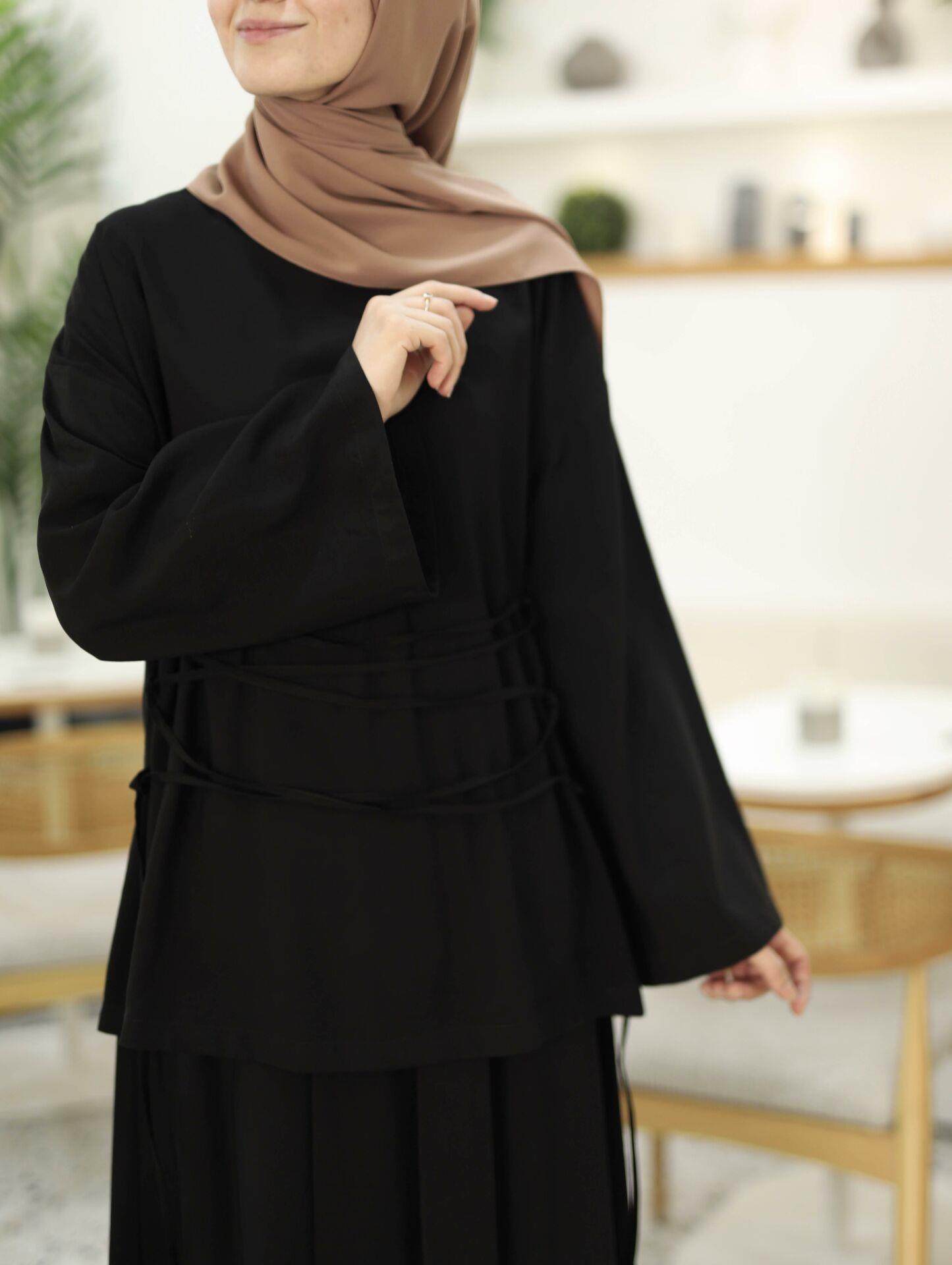 Modal Tencel Siyah Etekli Takım