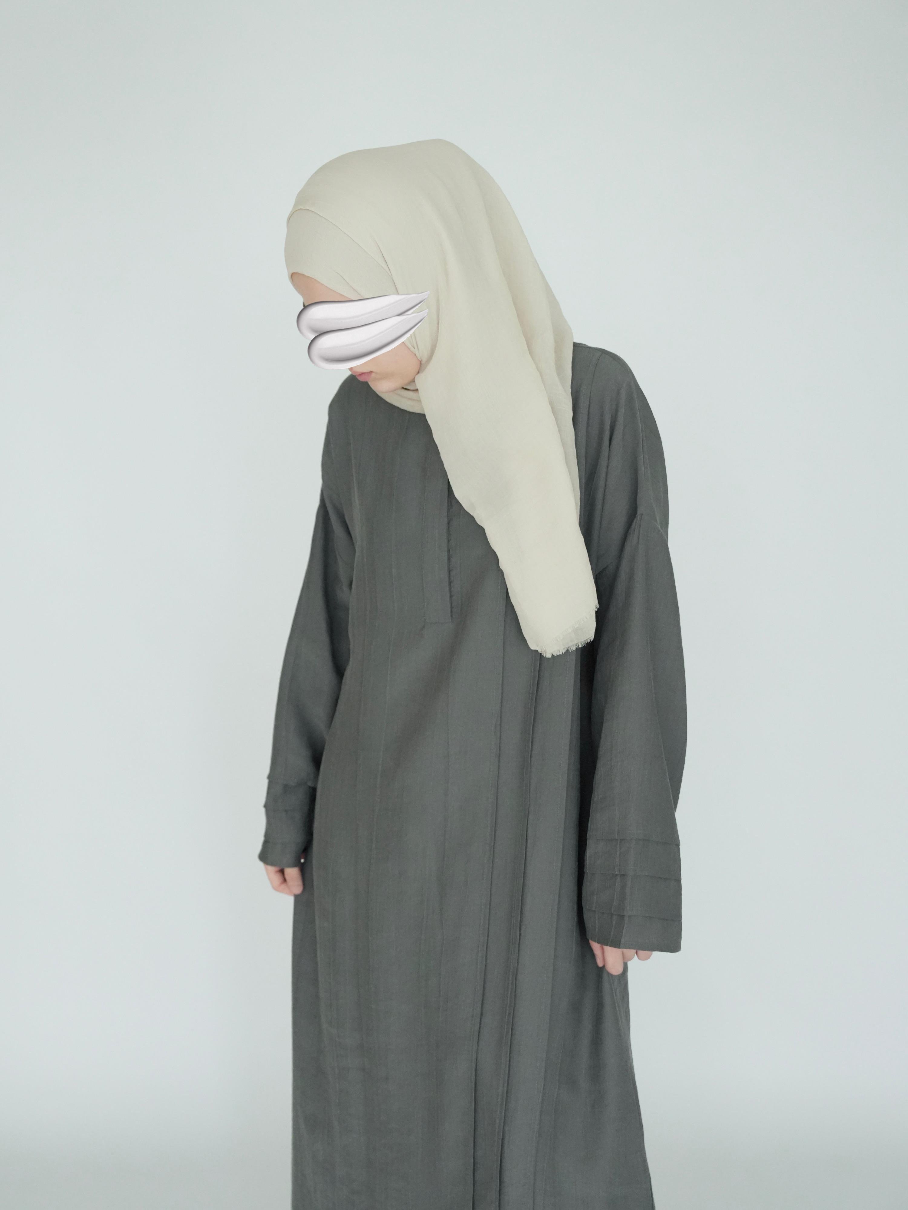 Nisa Nervürlü Elbise Küf Yeşili