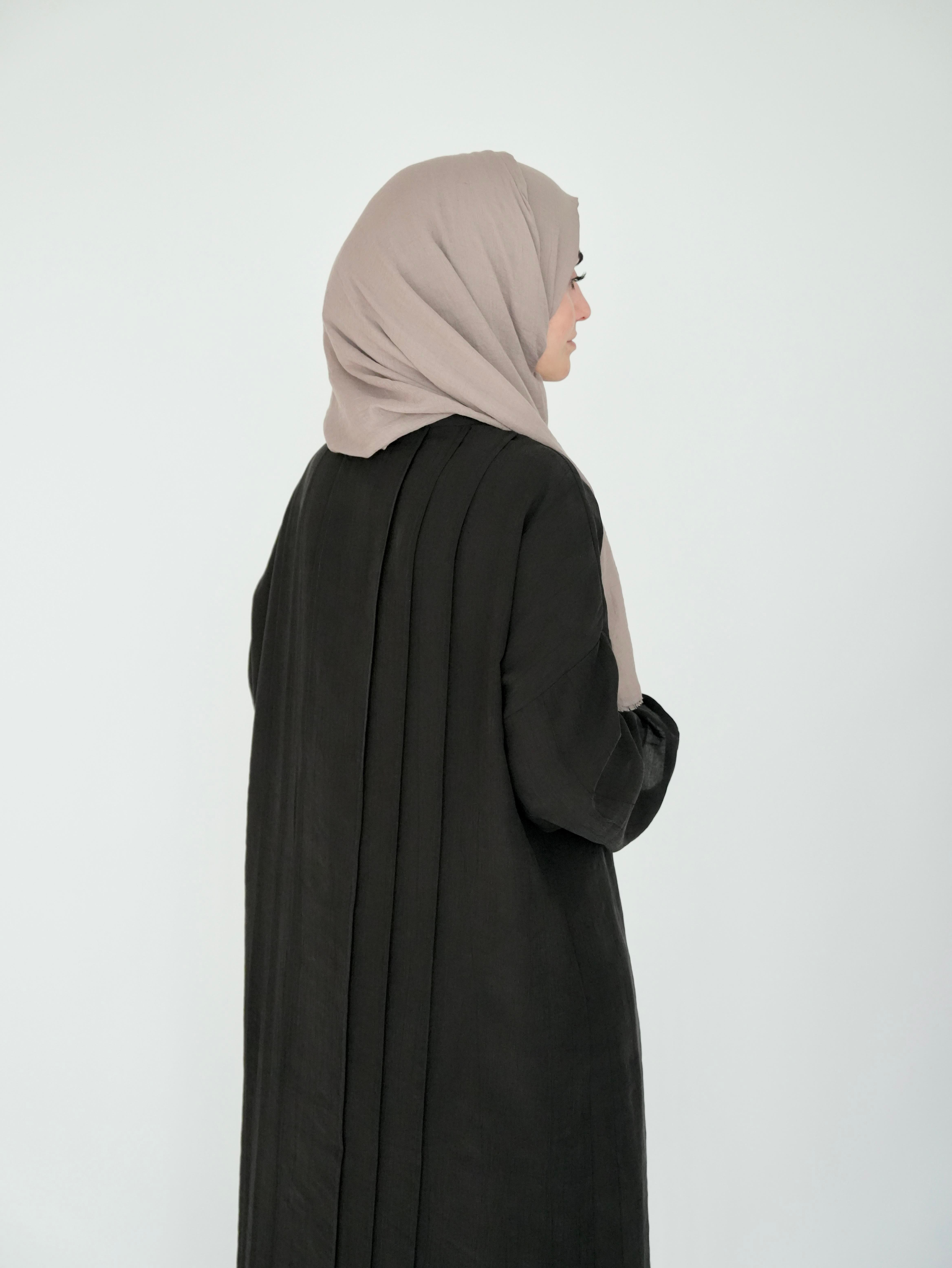 Nisa Nervürlü Elbise SİYAH