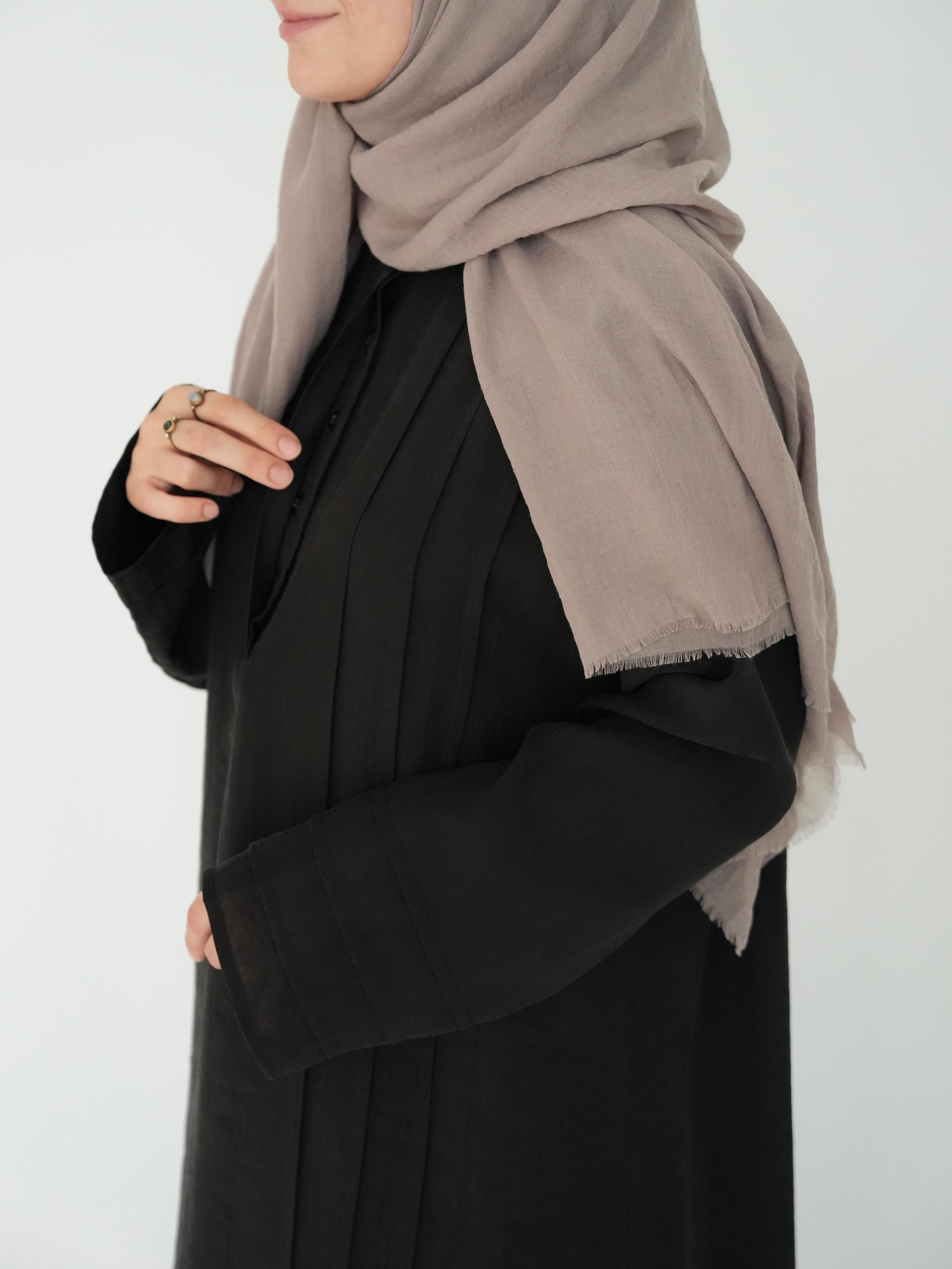 Nisa Nervürlü Elbise SİYAH