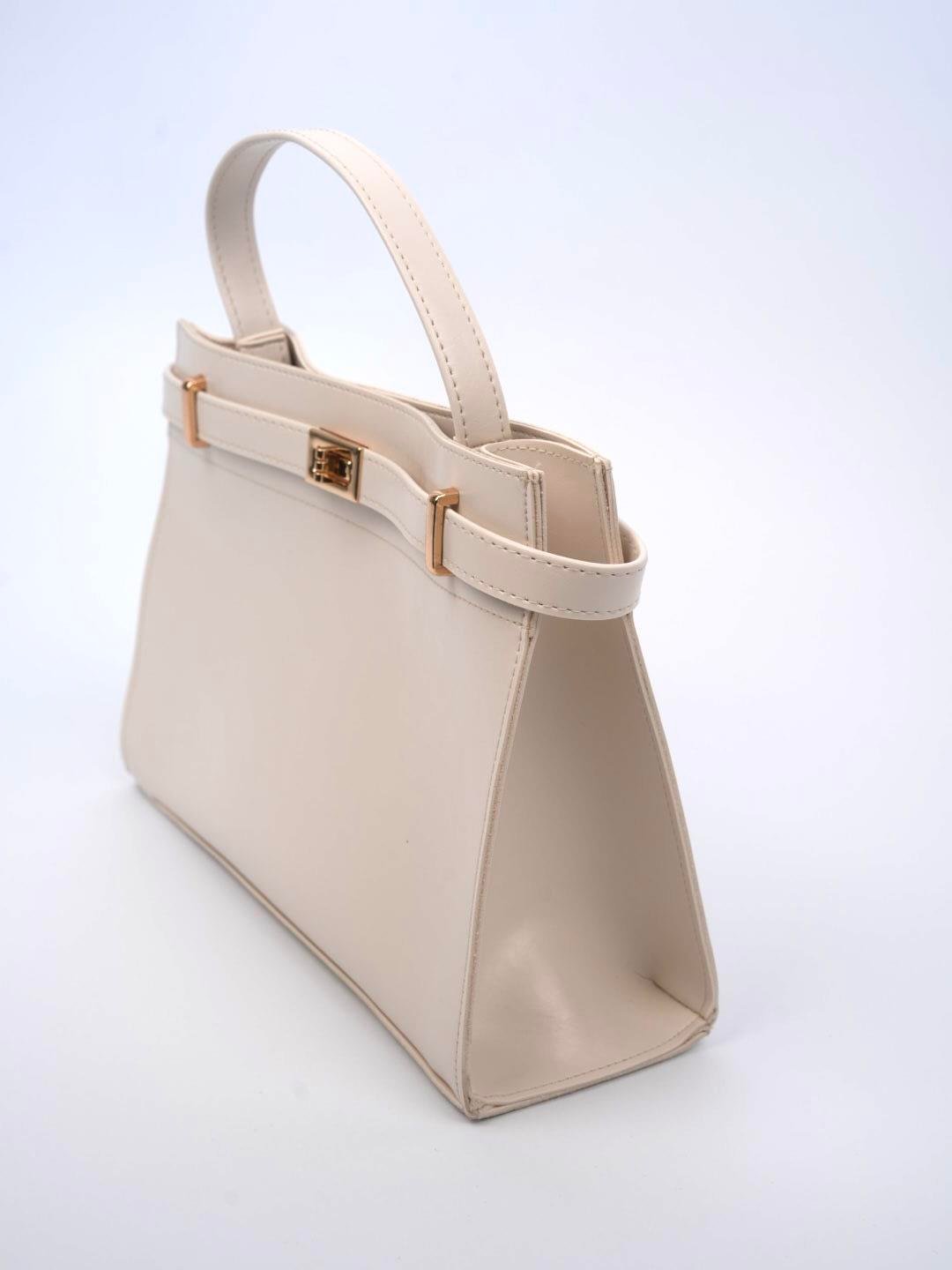Ön Kilitli Çanta Bej