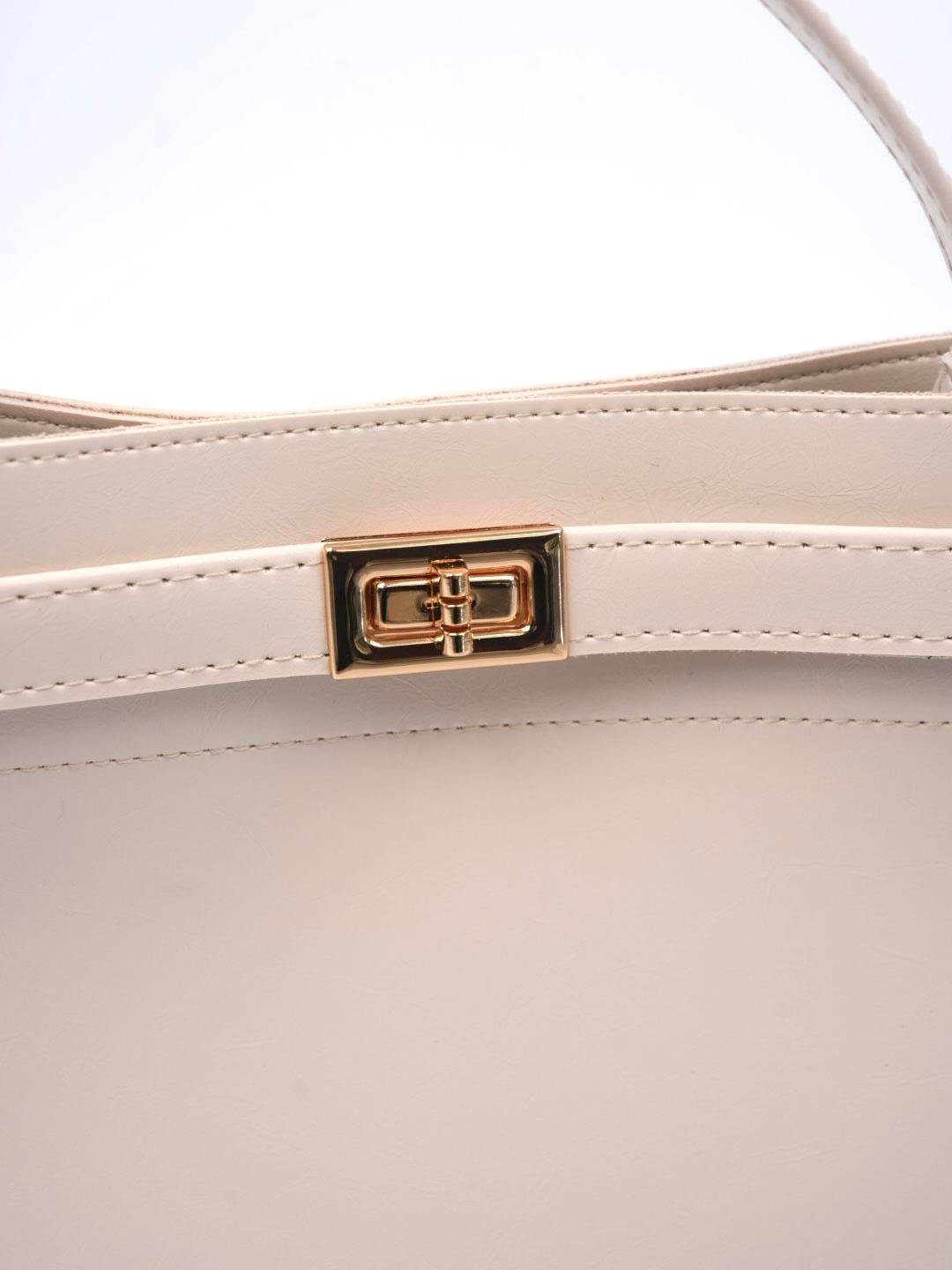 Ön Kilitli Çanta Bej