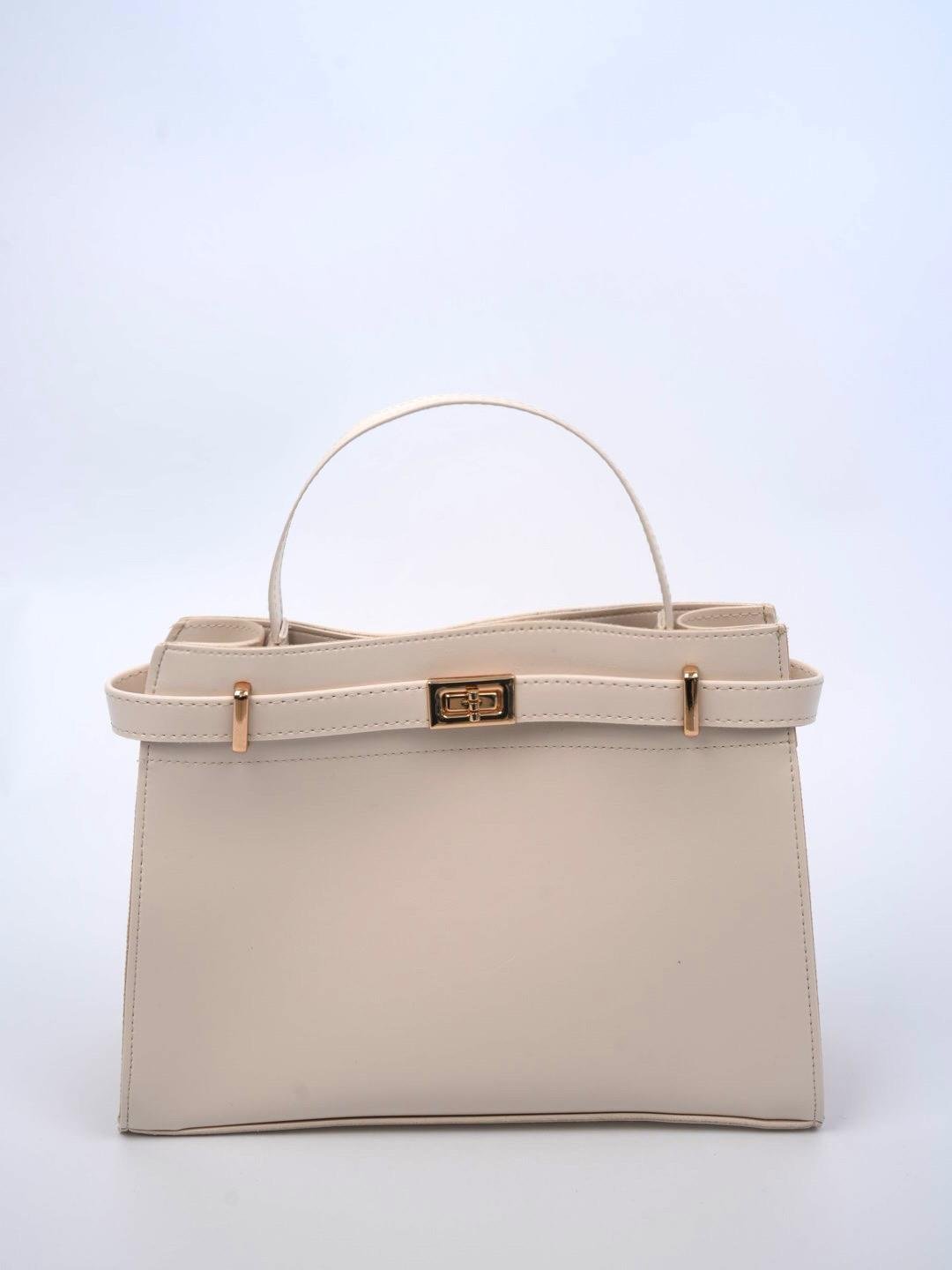 Ön Kilitli Çanta Bej