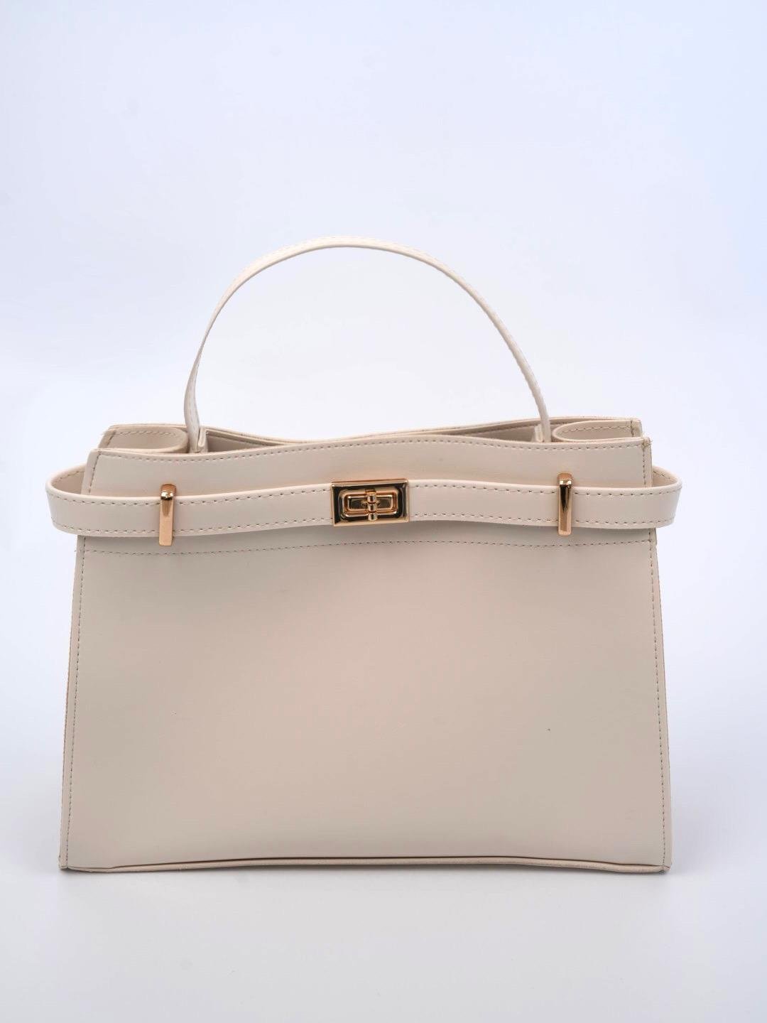 Ön Kilitli Çanta Bej