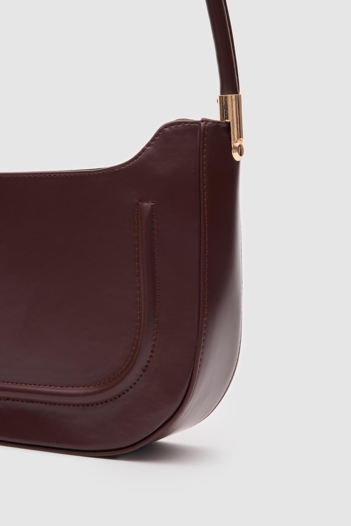 Oval Baget Çanta Acı Kahve