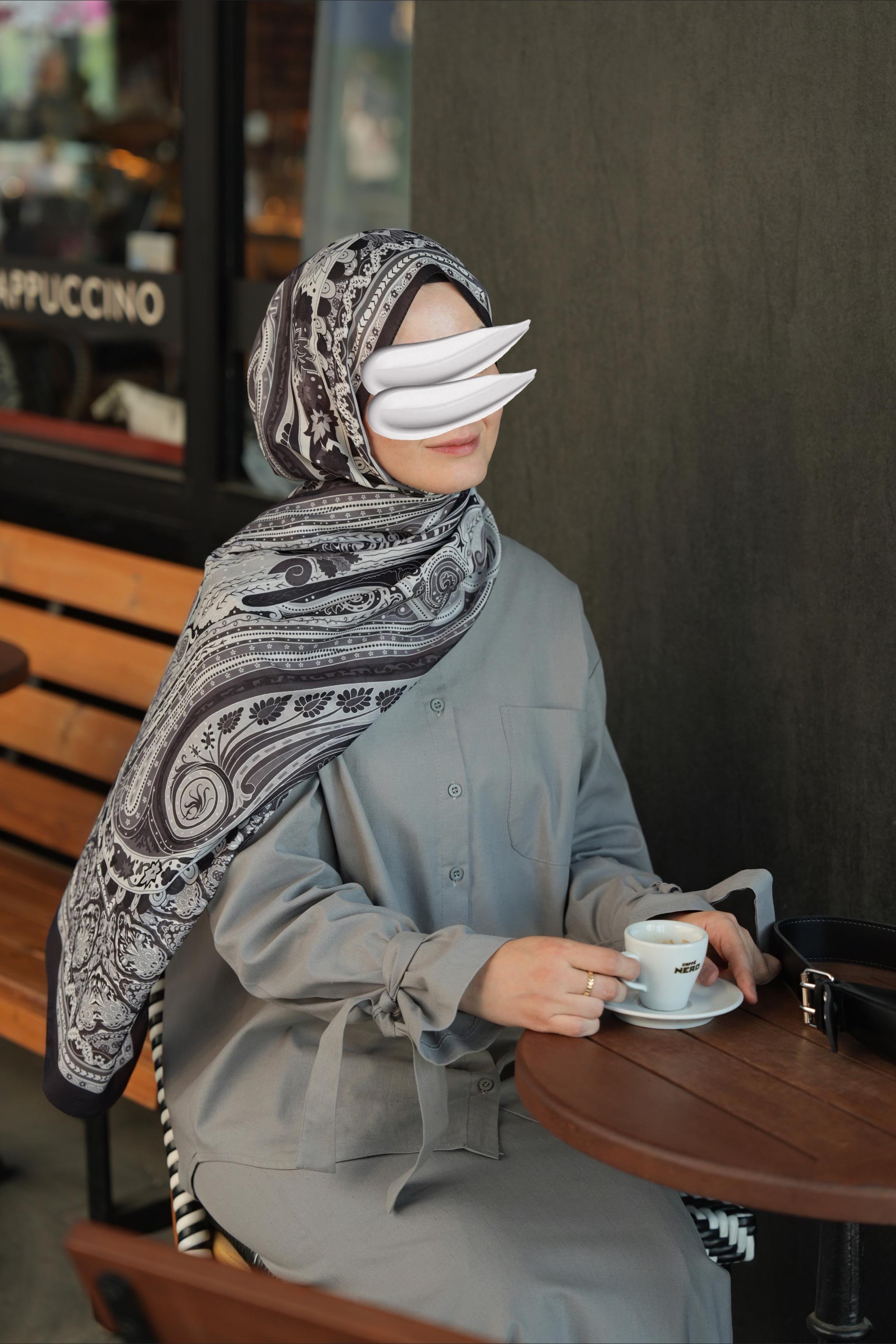 Pamuk Keten Etekli Takım Gri