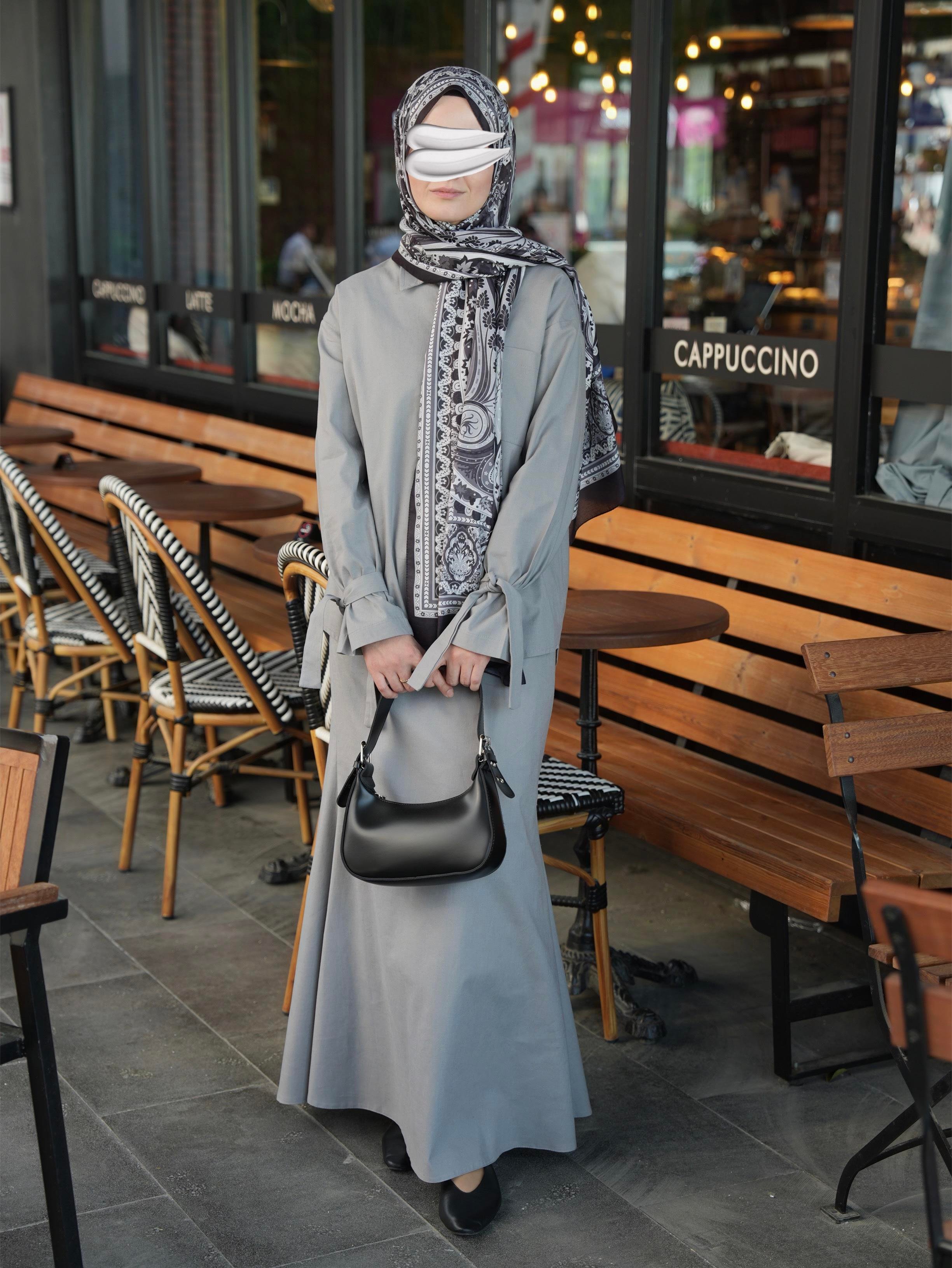 Pamuk Keten Etekli Takım Gri