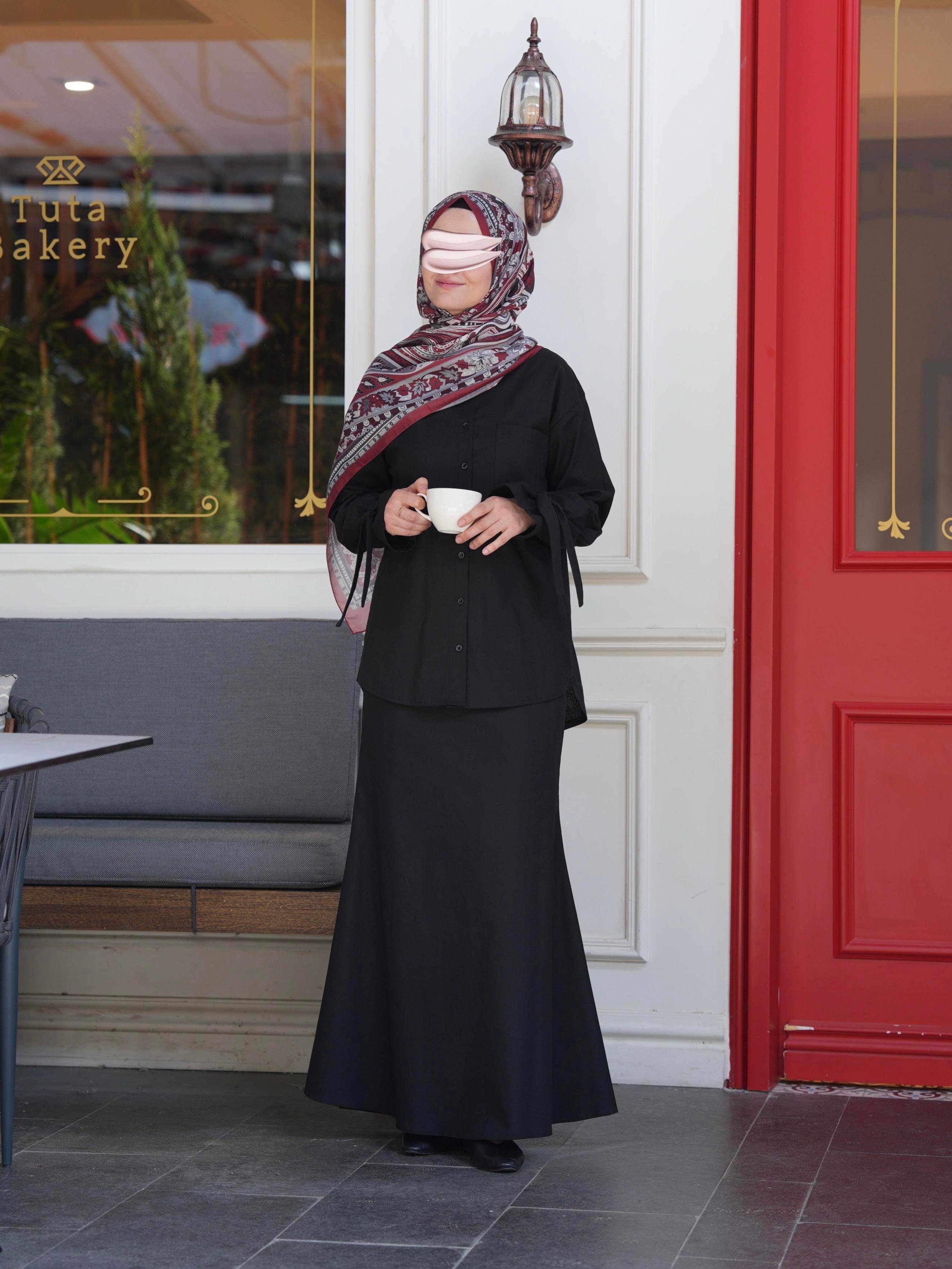 Pamuk Keten Etekli Takım SİYAH