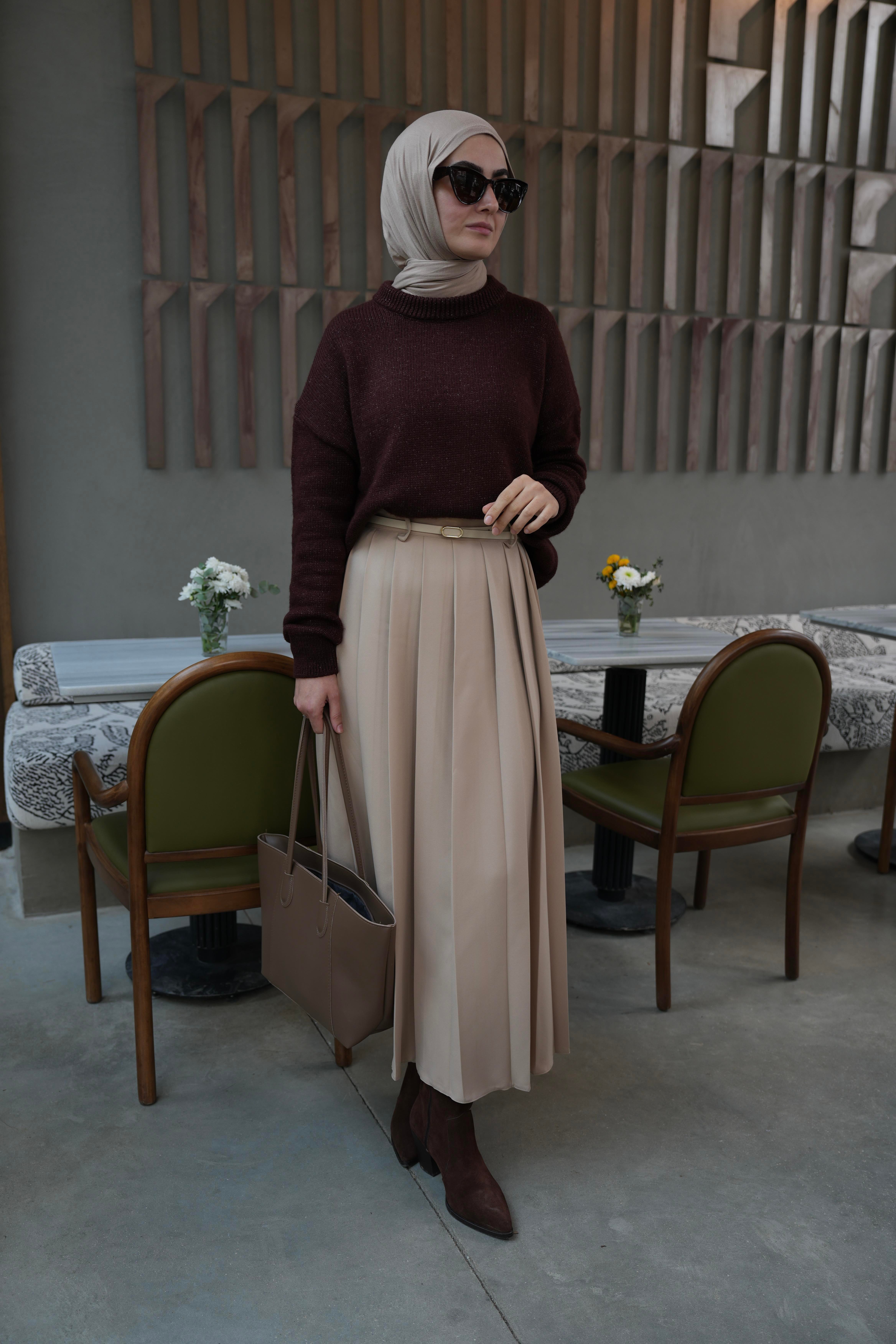 Pilikaşe Etek Camel