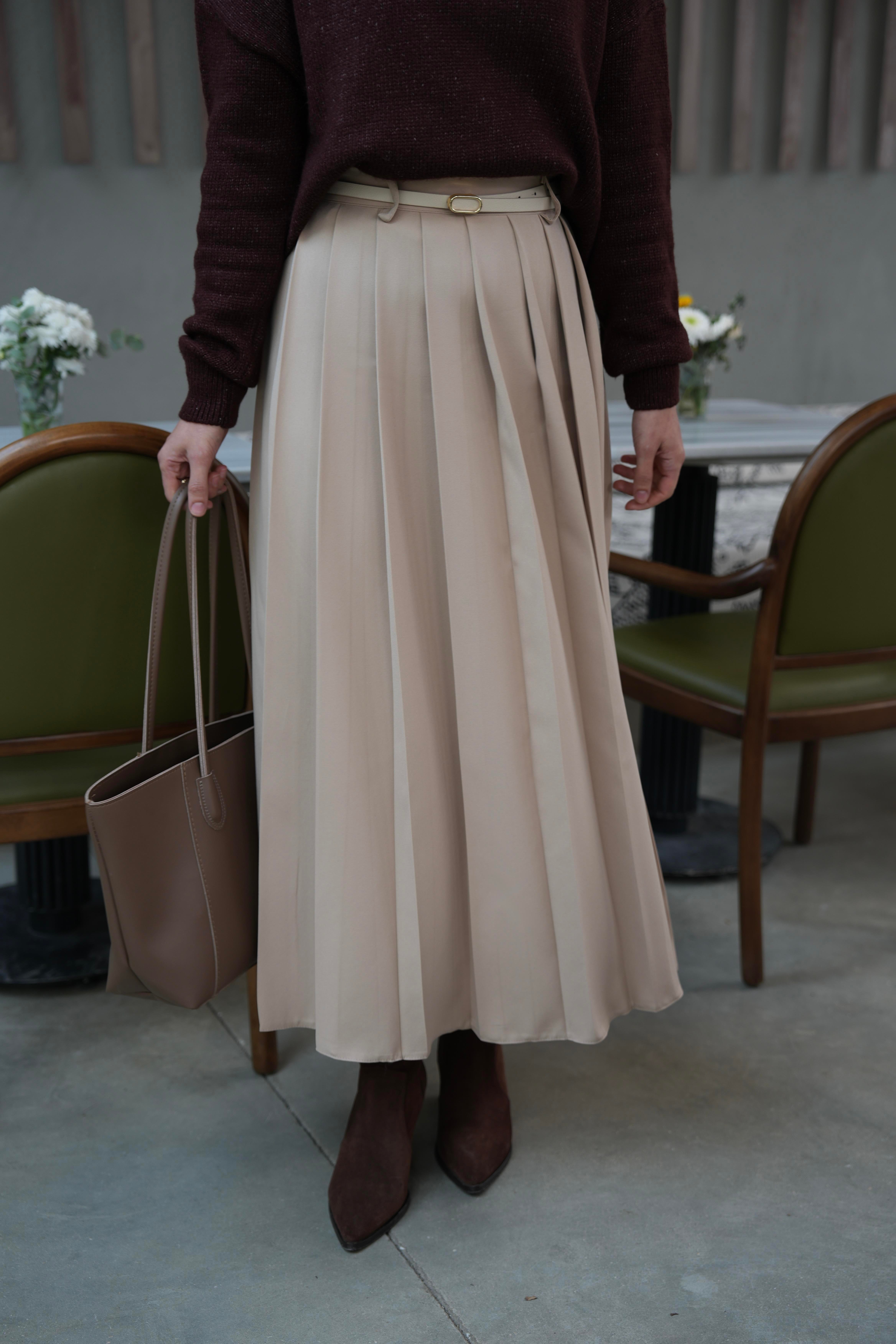 Pilikaşe Etek Camel