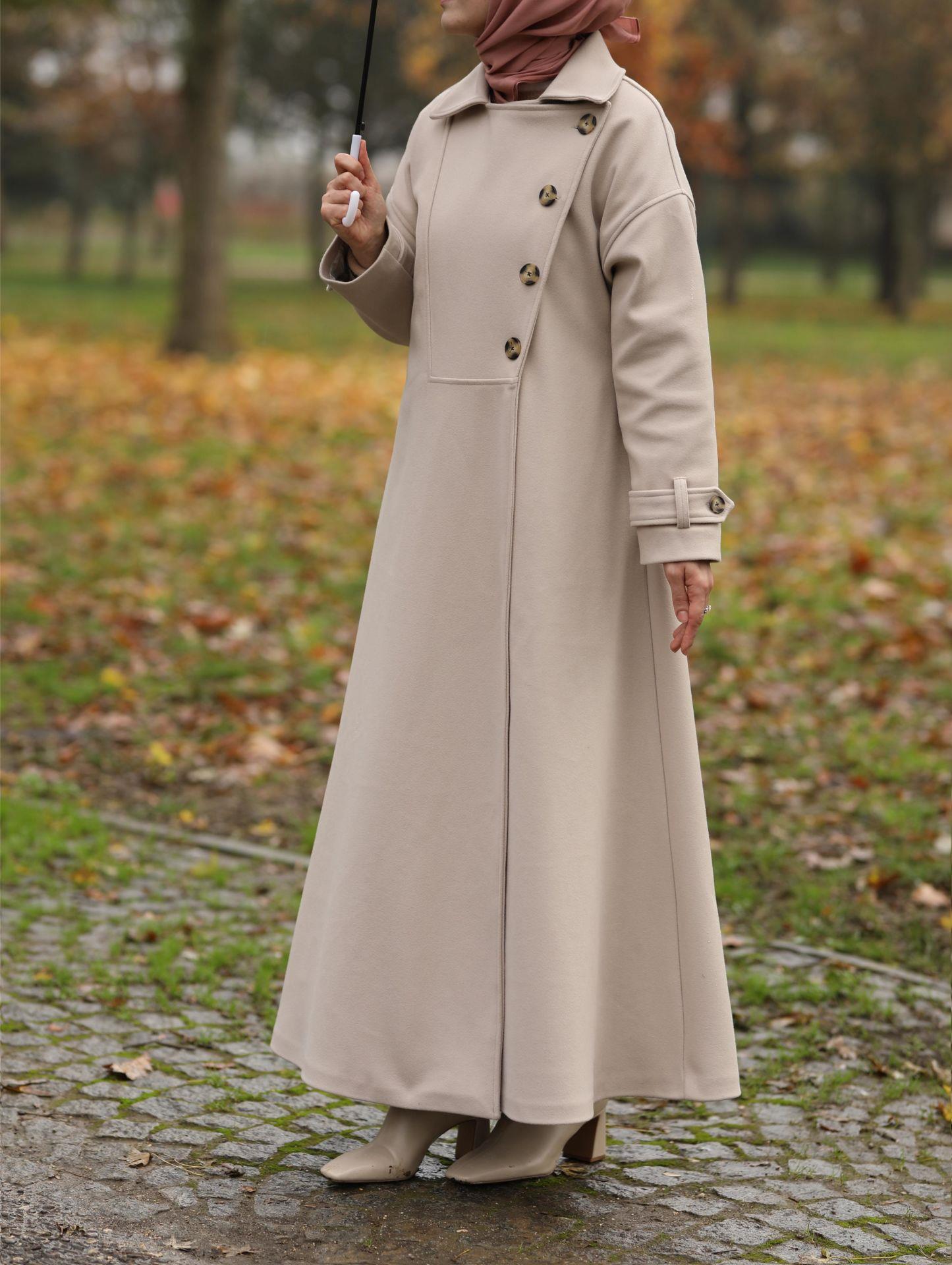 Sahra Taş Renkli Kadın Kabanı