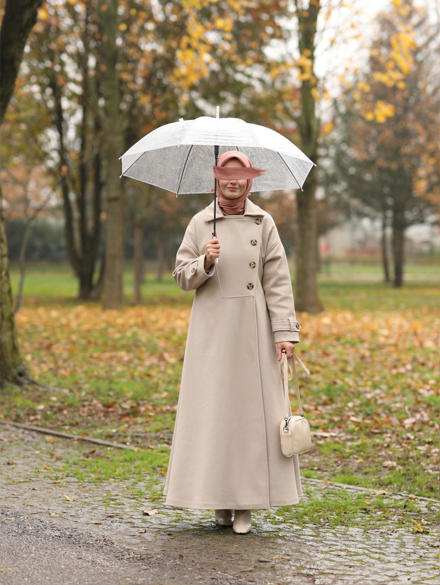 Sahra Taş Renkli Kadın Kabanı