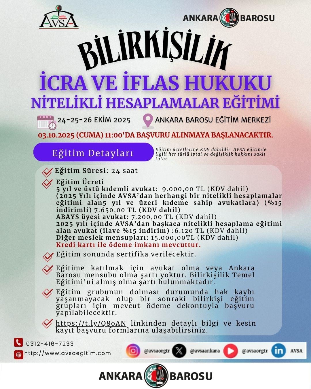 İcra ve İflas Hukuku Nitelikli Hesaplamalar Eğitimi