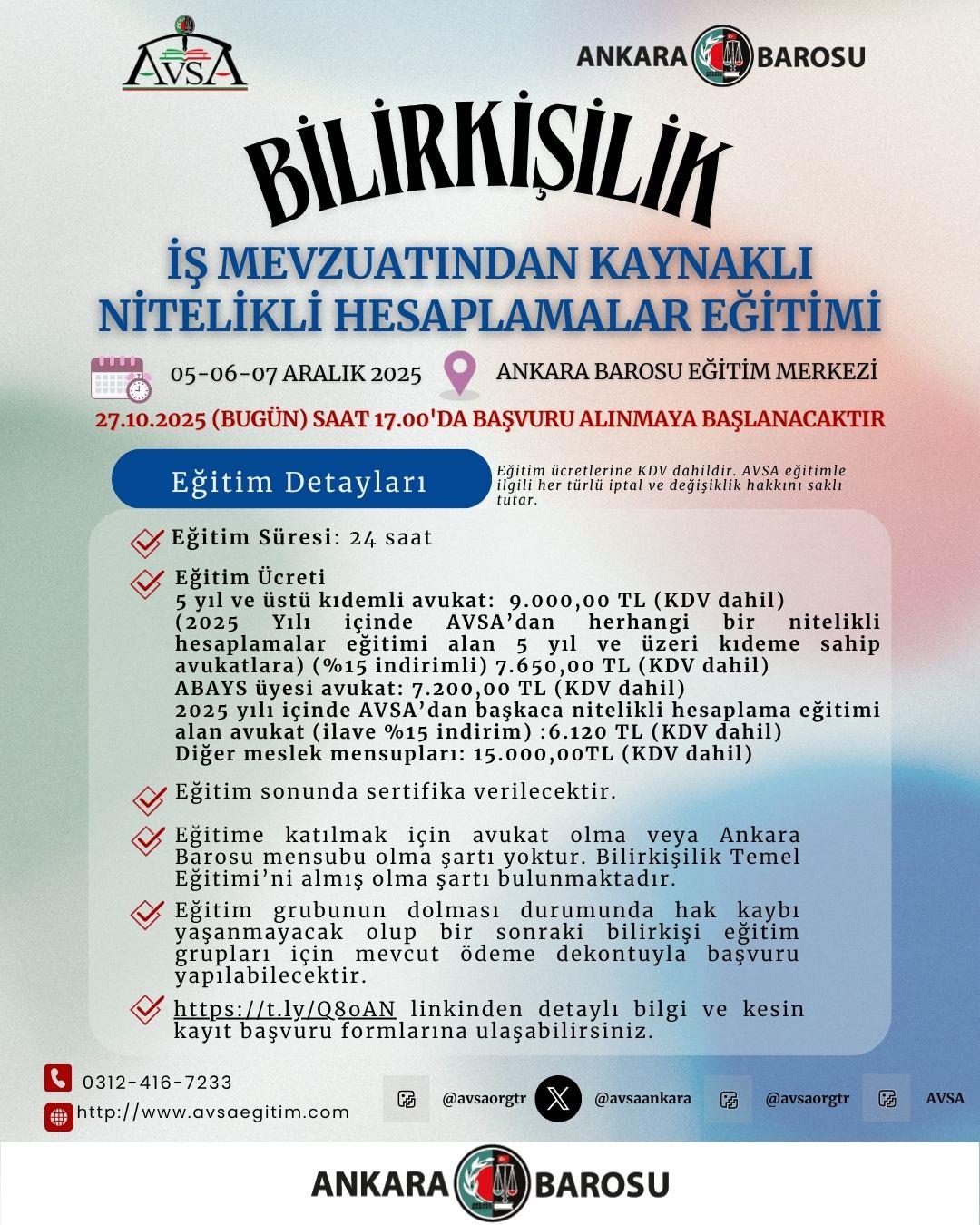 İş Mevzuatından Kaynaklı Nitelikli Hesaplamalar Eğitimi