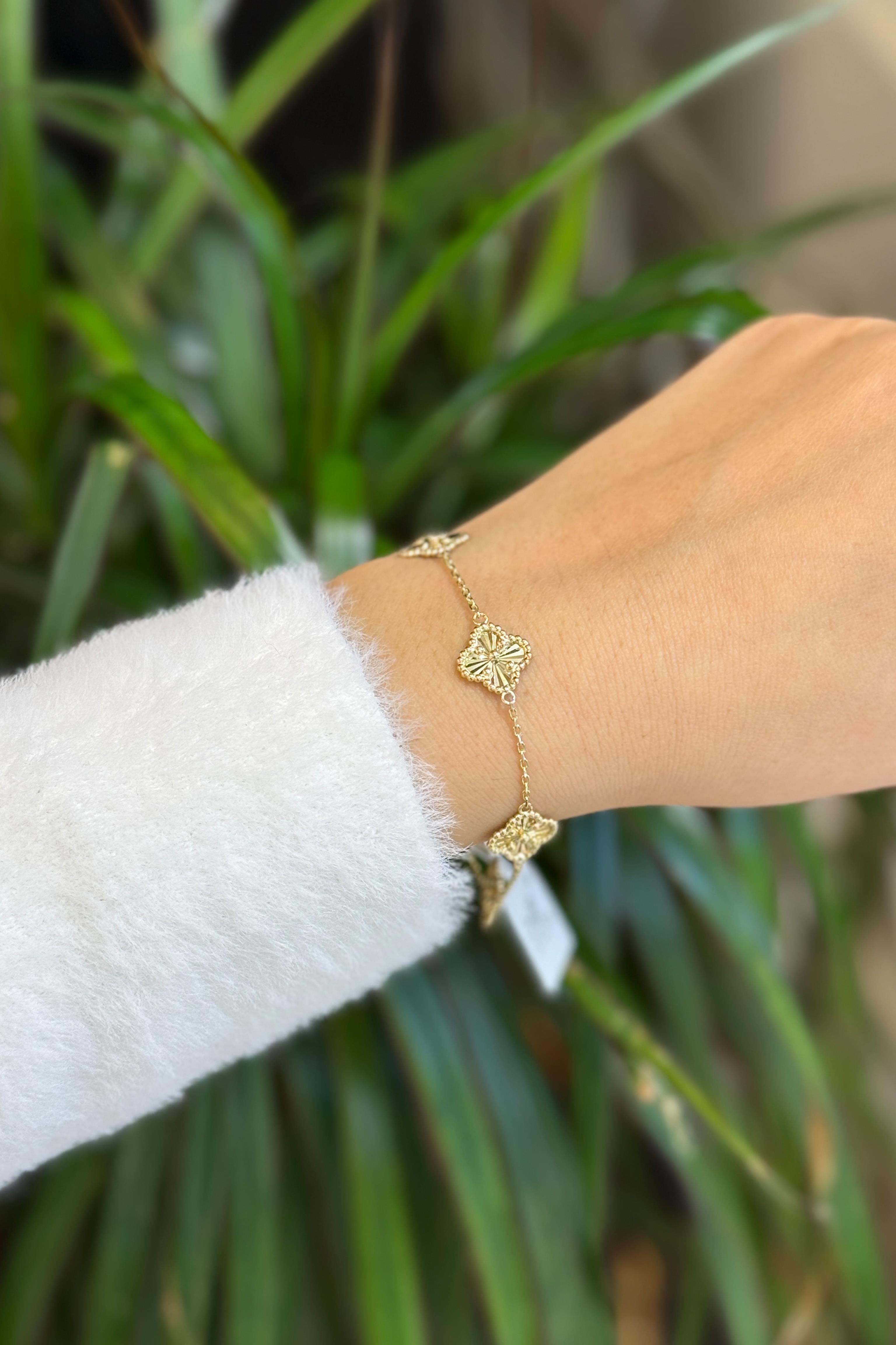 Yonca Motif Gold Pres Künye