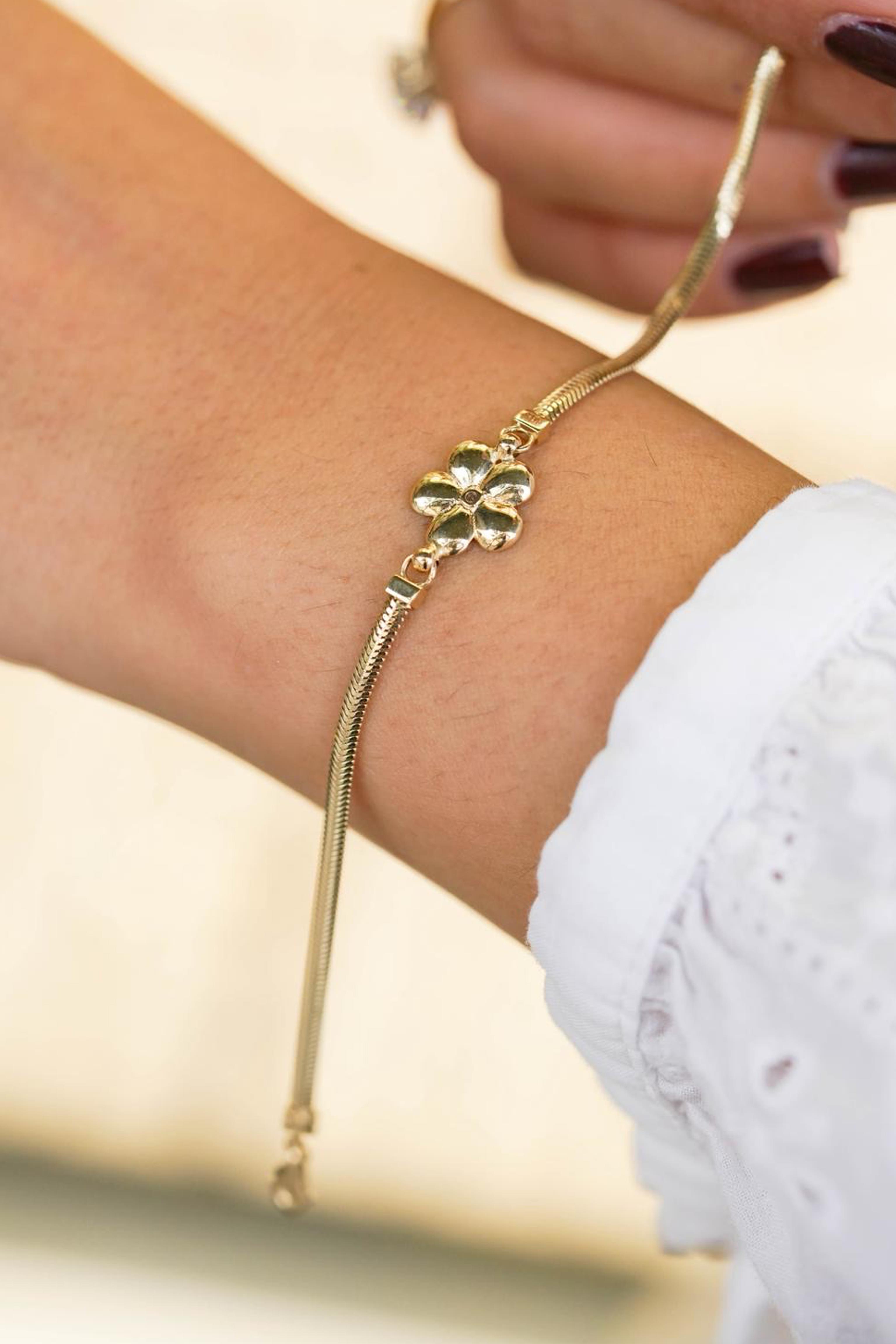 Yonca Motif İtalyan Bileklik
