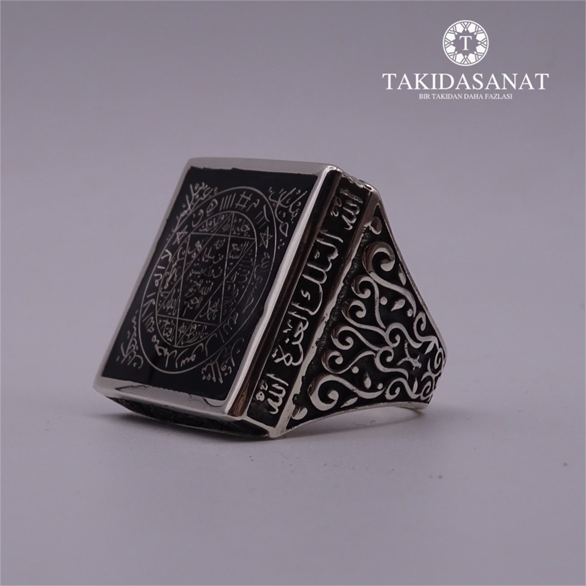 Kişiye Özel Mührü Süleyman Kare Gümüş Yüzük