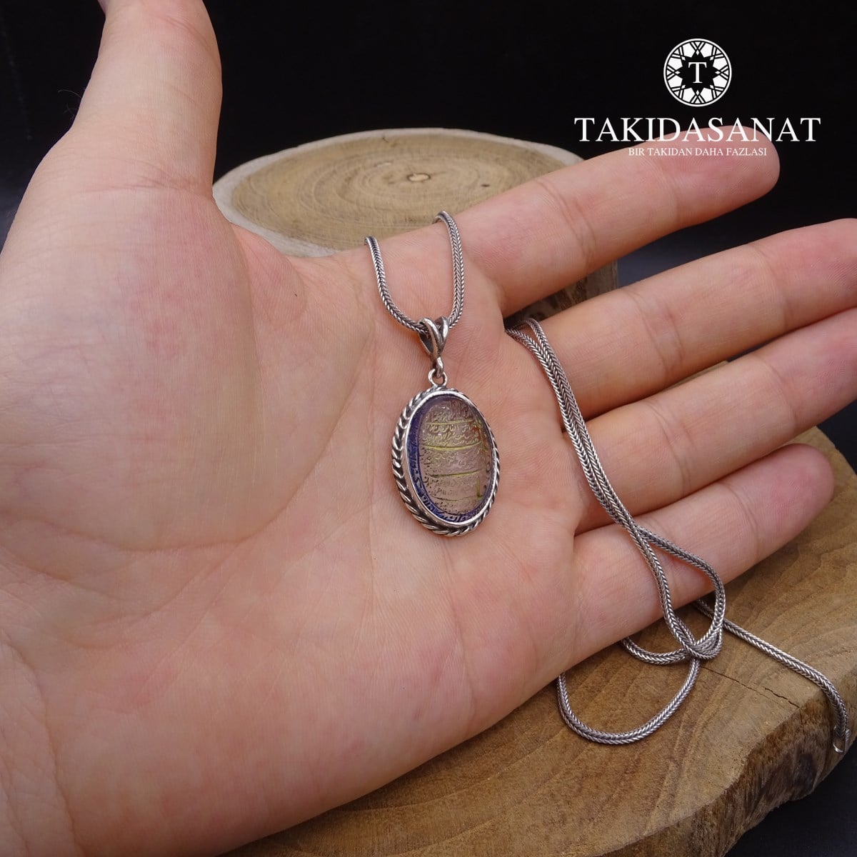 Necef Taşı Gümüş Kolye