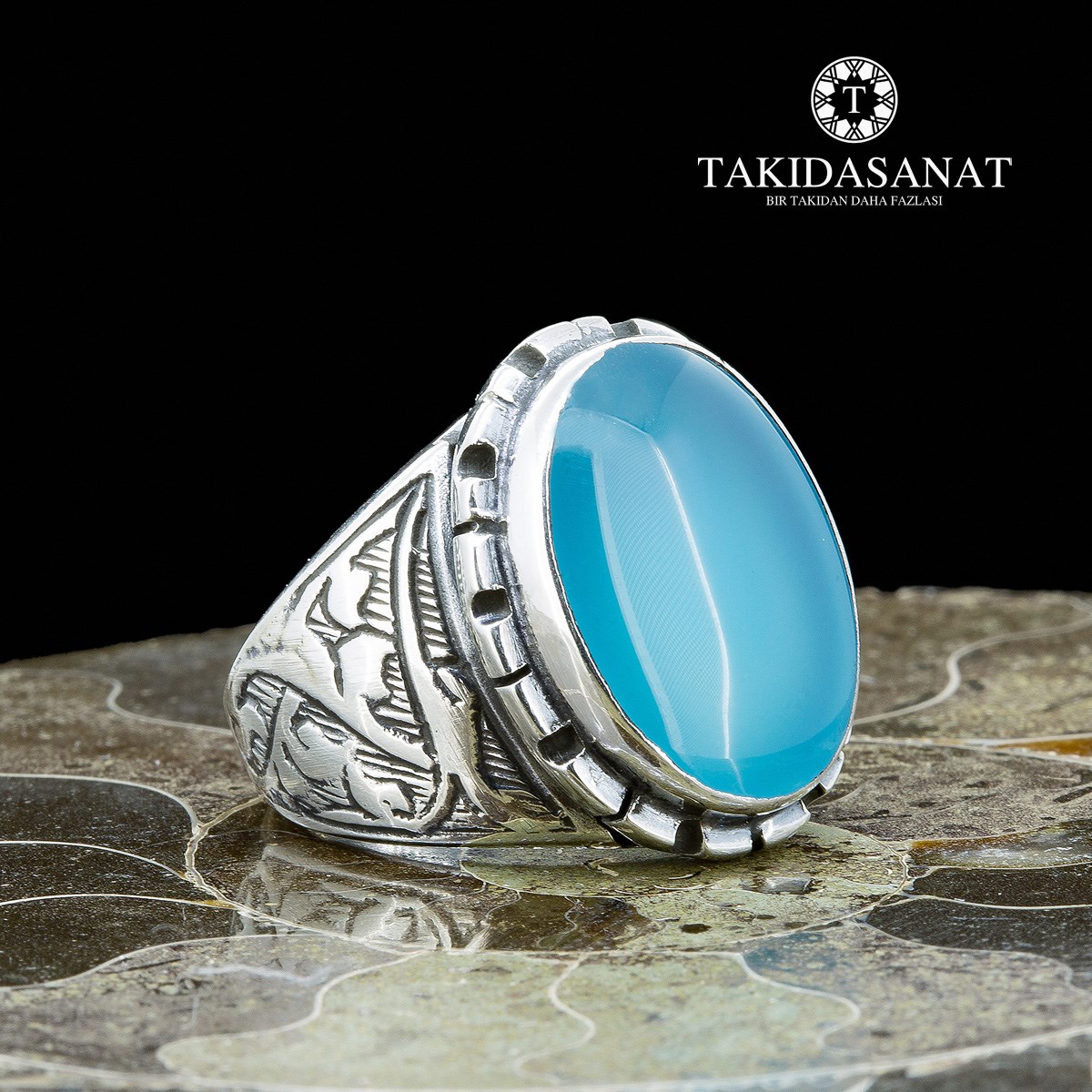 Akik Taşlı El Yapımı Gümüş Yüzük