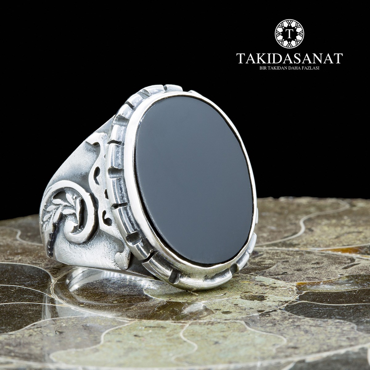 Akik Taşlı El Yapımı Gümüş Yüzük
