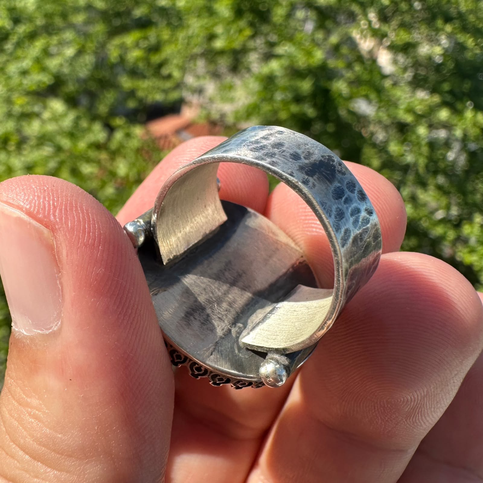 Tuğra Mühür Kabartma El İşçiliği Antik Gümüş Yüzük