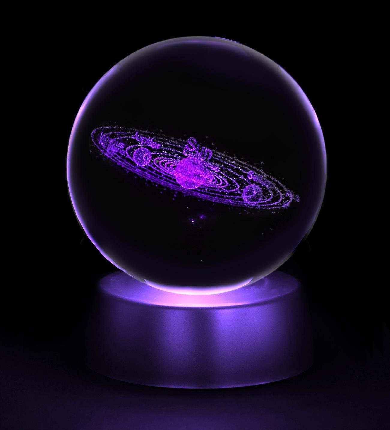 3D Samanyolu Galaksi Temalı Işıklı Cam Küre