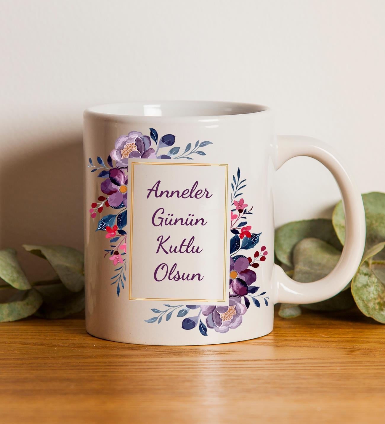 Anneler Gününe Özel Kupa & Beta Tea Portakal Çiçeği Bitki Çayı & Godiva Çikolata & 2 Adet Mum Hediye Seti