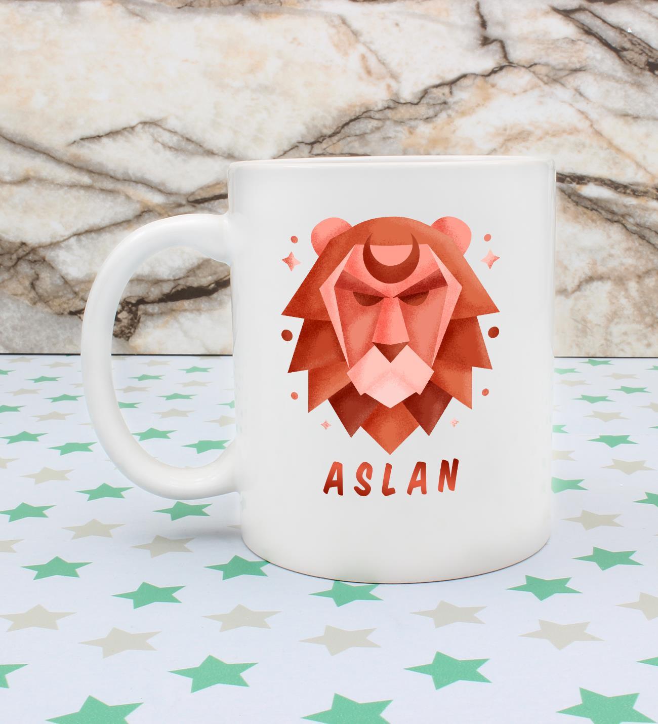 Aslan Burcu Tasarım Kupa & 3'lü Lavi Çikolata & 2'li Çaykur Matcha Detokslu Latte Hediye Seti