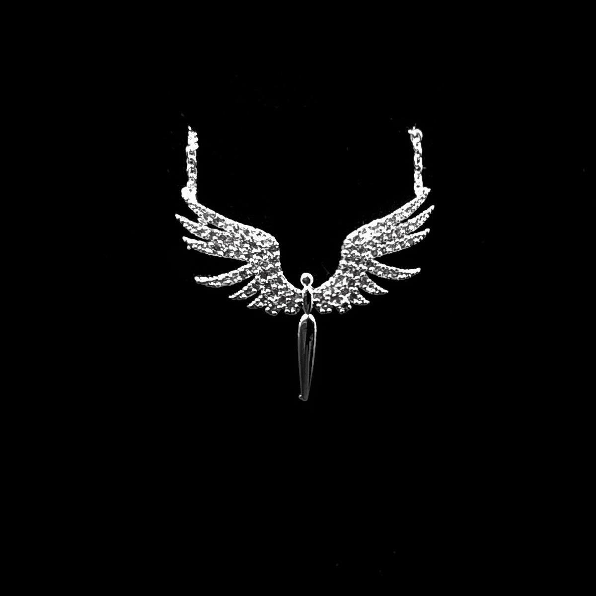 Beyaz Mini Melek Kar Küresi & Mikail Melek Kolye Hediye Seti