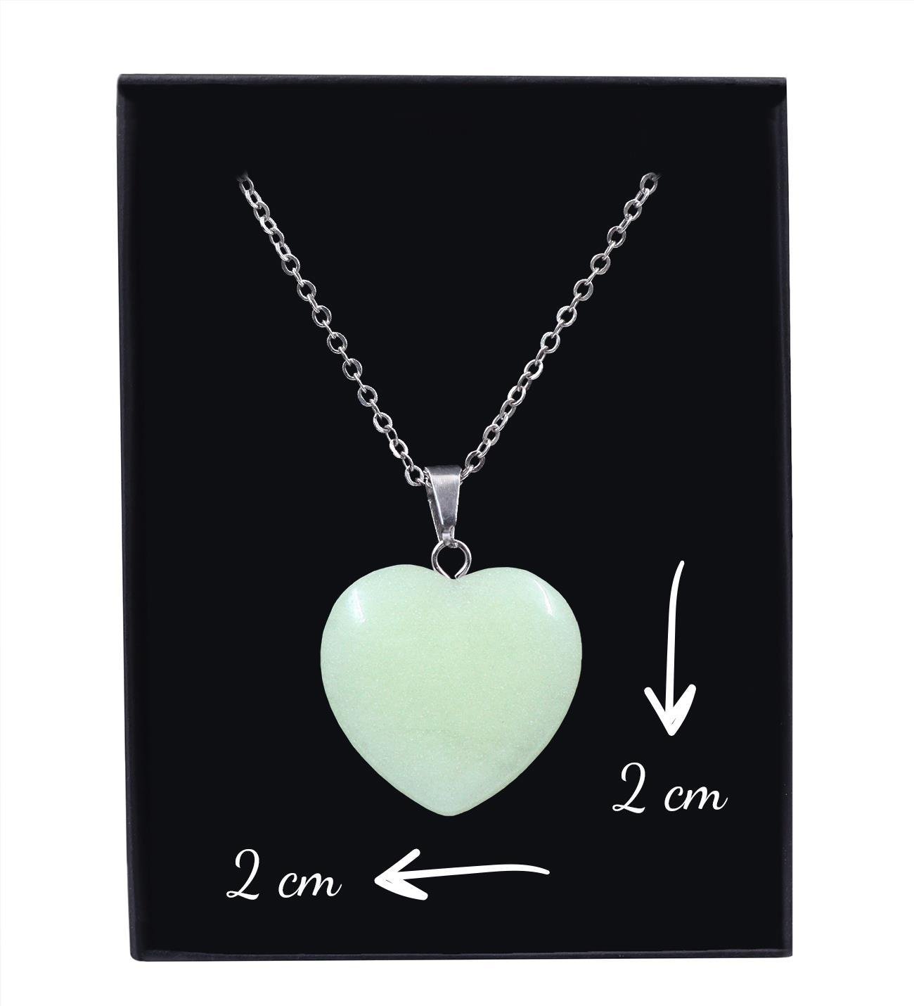 Bukalemun Taşı Kalp Kolye