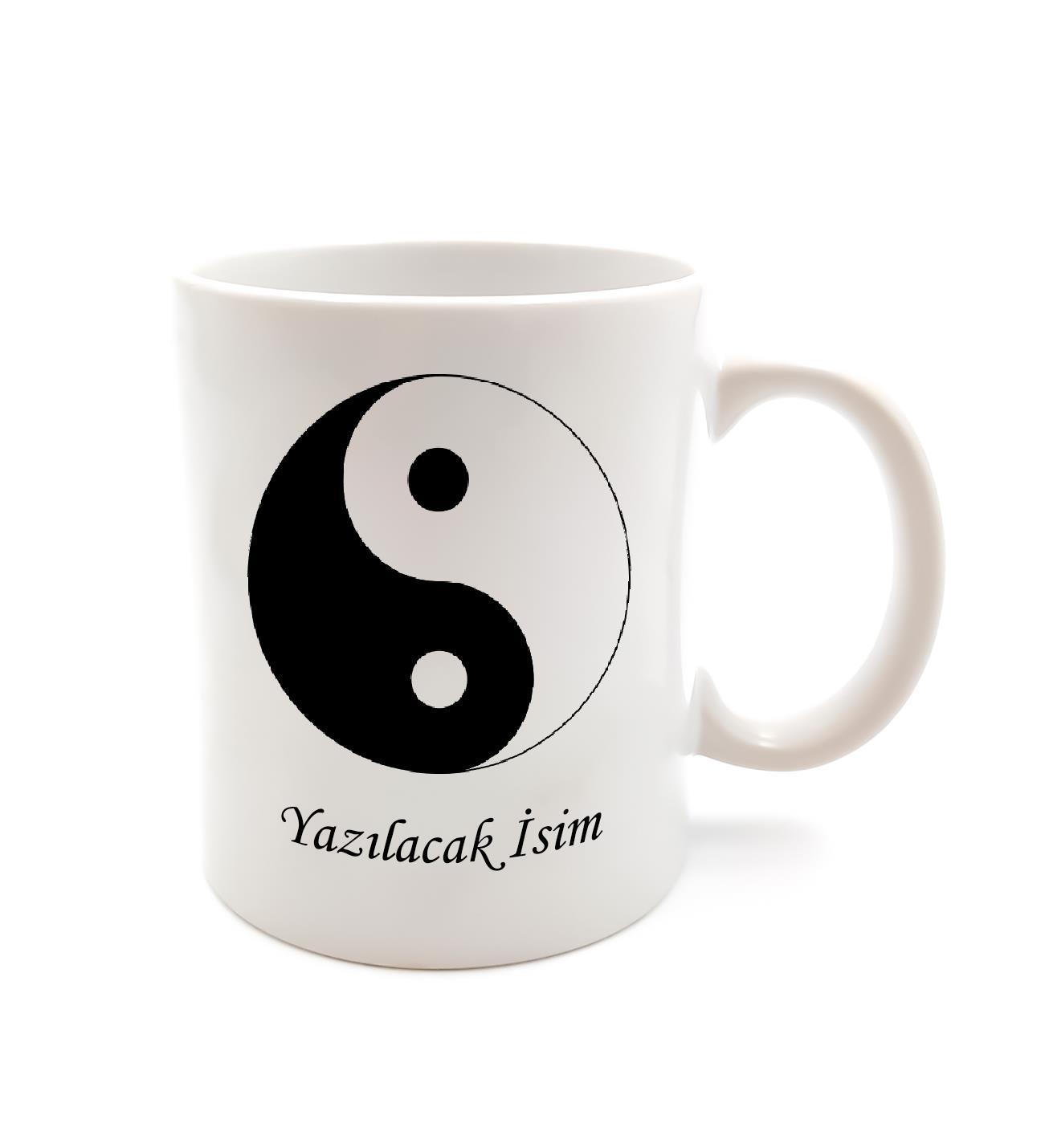 Çiftlere Özel Kişiselleştirilebilir 2'li Yin Yang Kupa & 2'li Zar Anahtarlık & Kutulu Yin Yang Mum Hediye Seti
