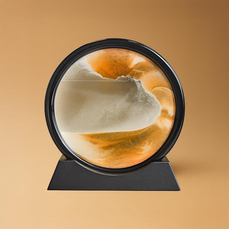 Dekoratif 3D Hareketli Sulu Yuvarlak Kum Saati Sandscape Kahverengi