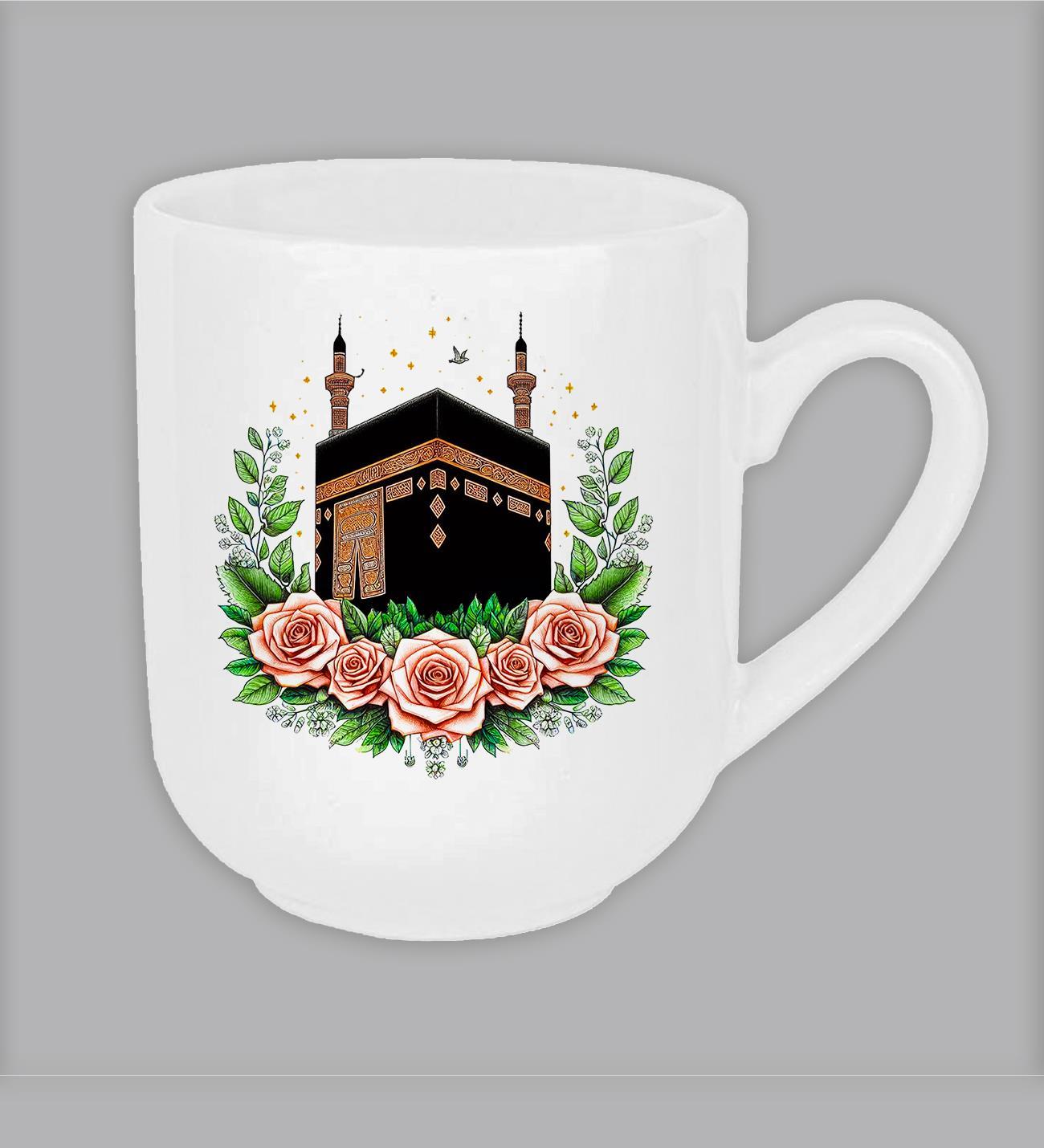 İslami Hediye Seti ( Kabe Tasarım Bella Kupa & Cep Boy Kur'an-ı Kerim & Namaz Tespihi & Örgü Anahtarlık)