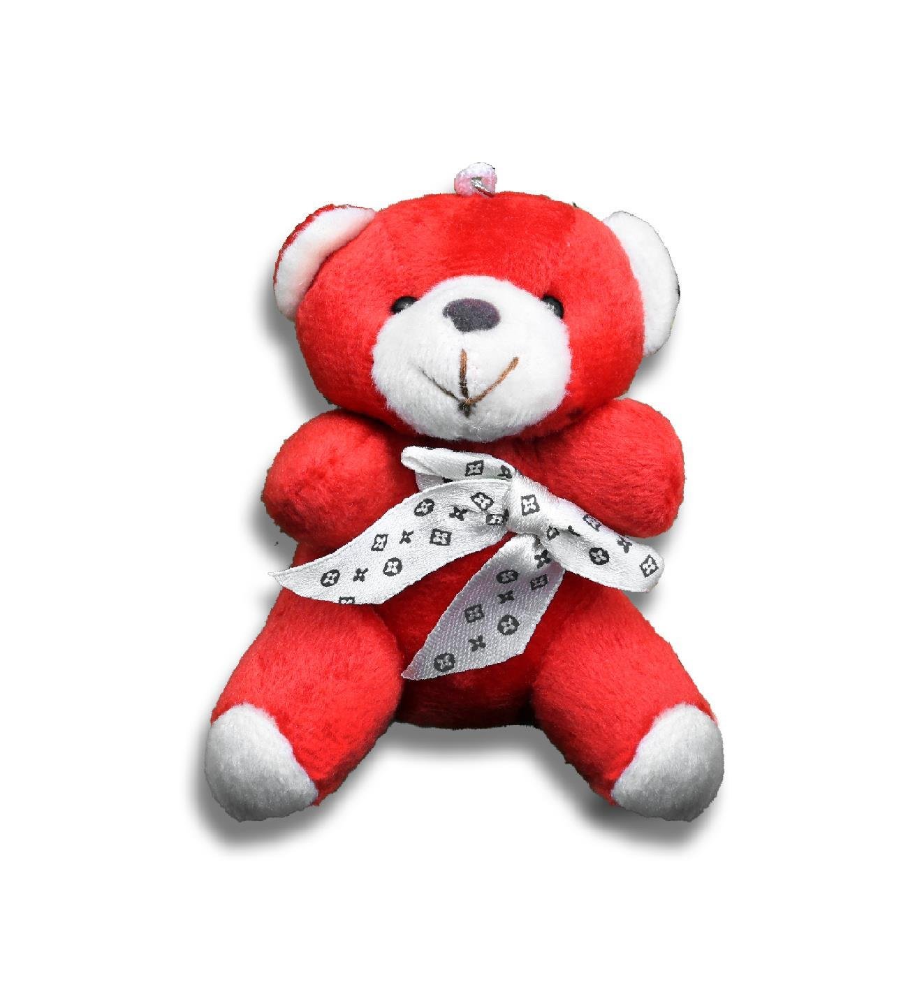 Kırmızı Renk Mini Ayıcık Anahtarlıklı (10cm)