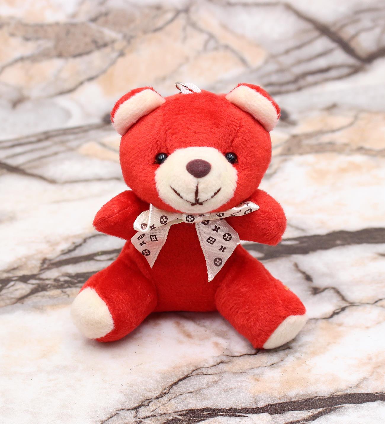 Kırmızı Renk Mini Ayıcık Anahtarlıklı (10cm)