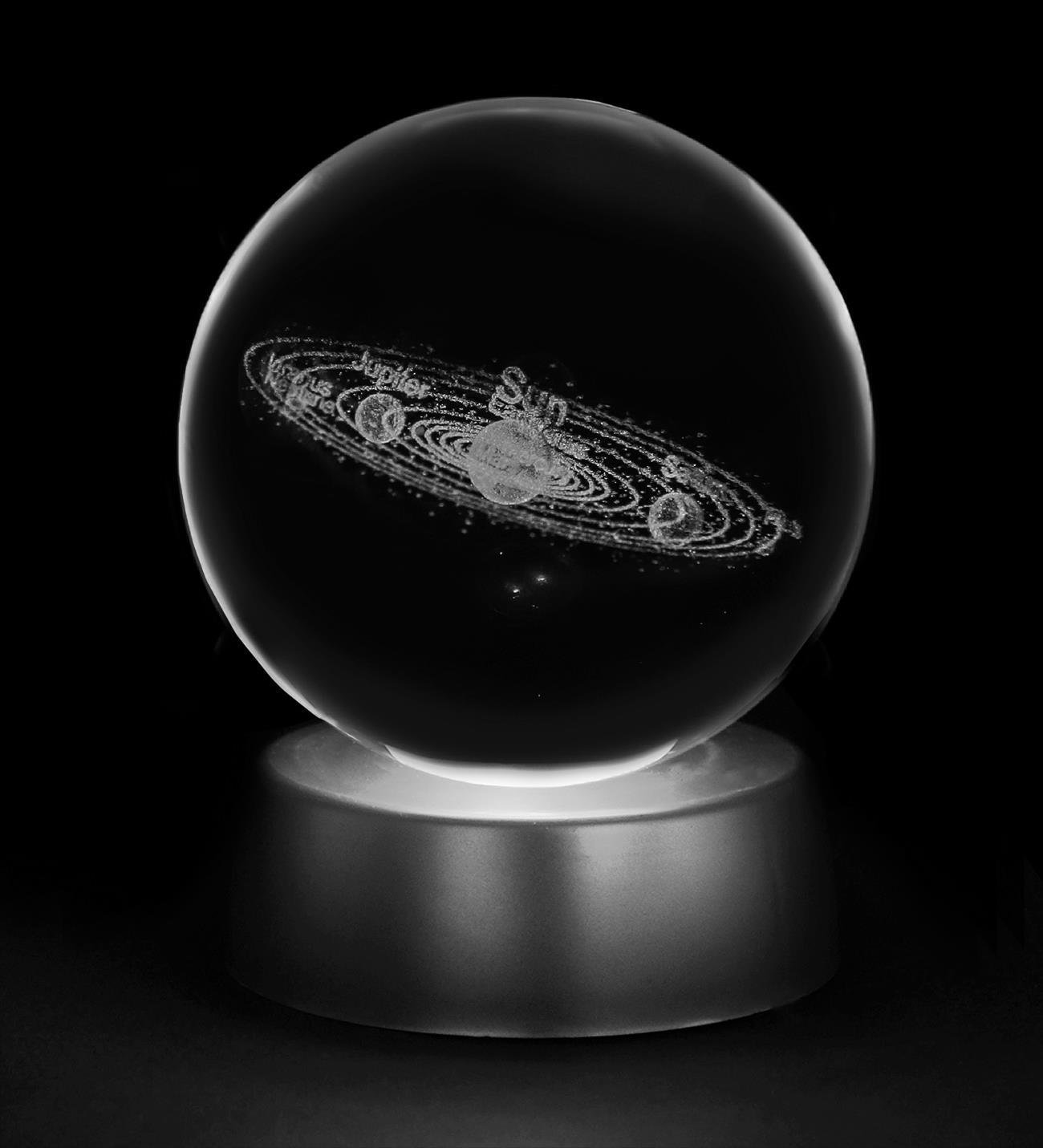 Kişiye Özel Açılır Kanat Melek Kolye & 3D Samanyolu Galaksi Temalı Işıklı Cam Küre Hediye Seti