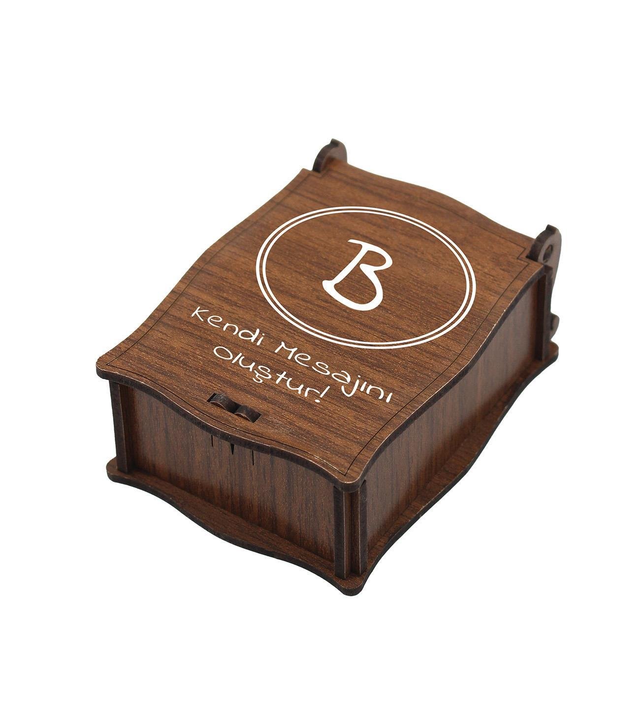 Kişiye Özel Ahşap Kutulu Gümüş Kaplama Mikail Melek Kolye Hediye Seti