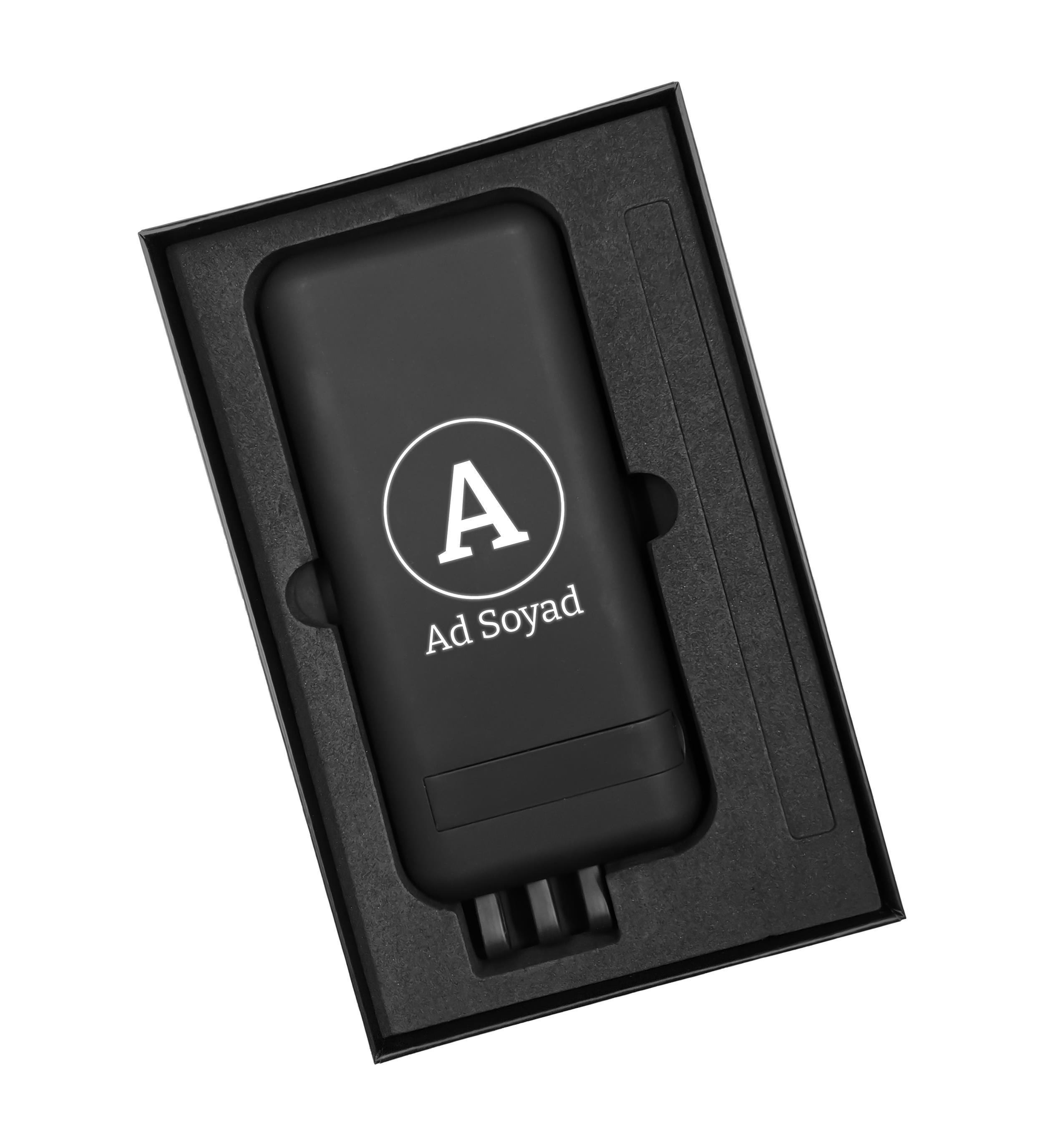 Kişiye Özel Baskılı 10000mAh Wi-Fi Kablosuz Powerbank | Vakumlu, Micro USB, Type-C, Hızlı Şarj, LED Işık, Rubber Gövde