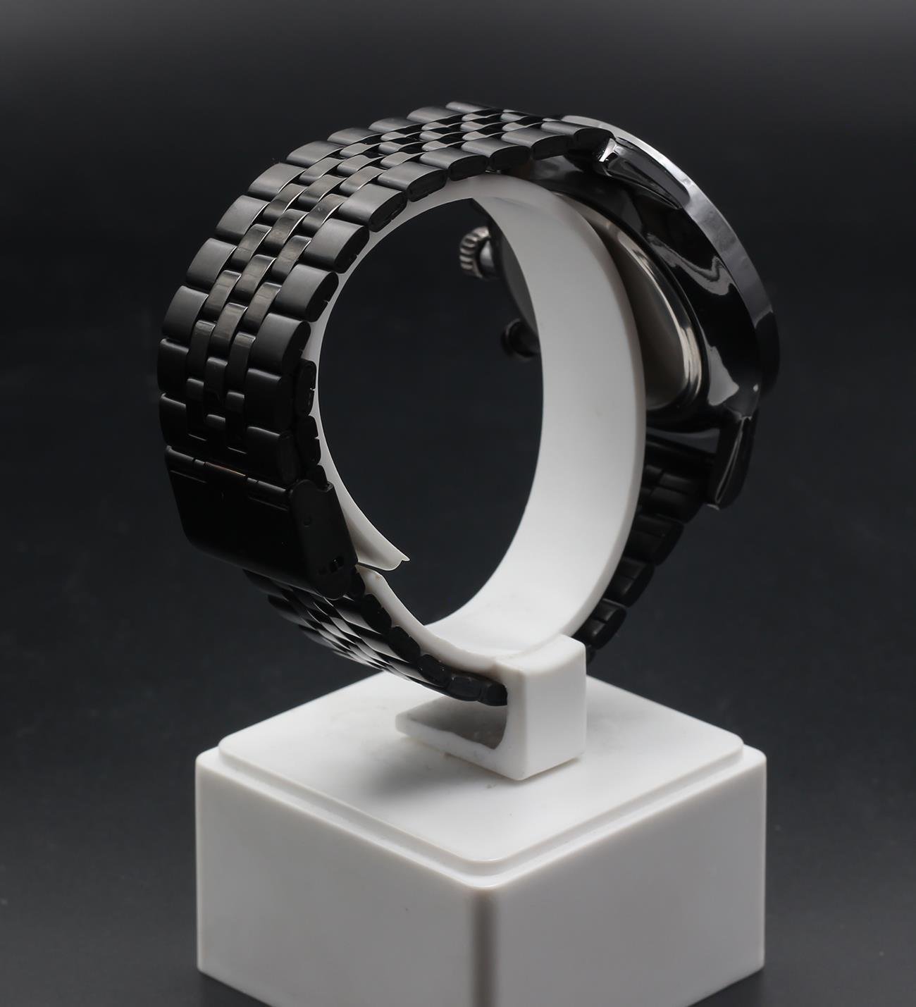 Kişiye Özel Bileklik & Metal Kordon Renkli Cam Erkek Kol Saati Hediye Seti