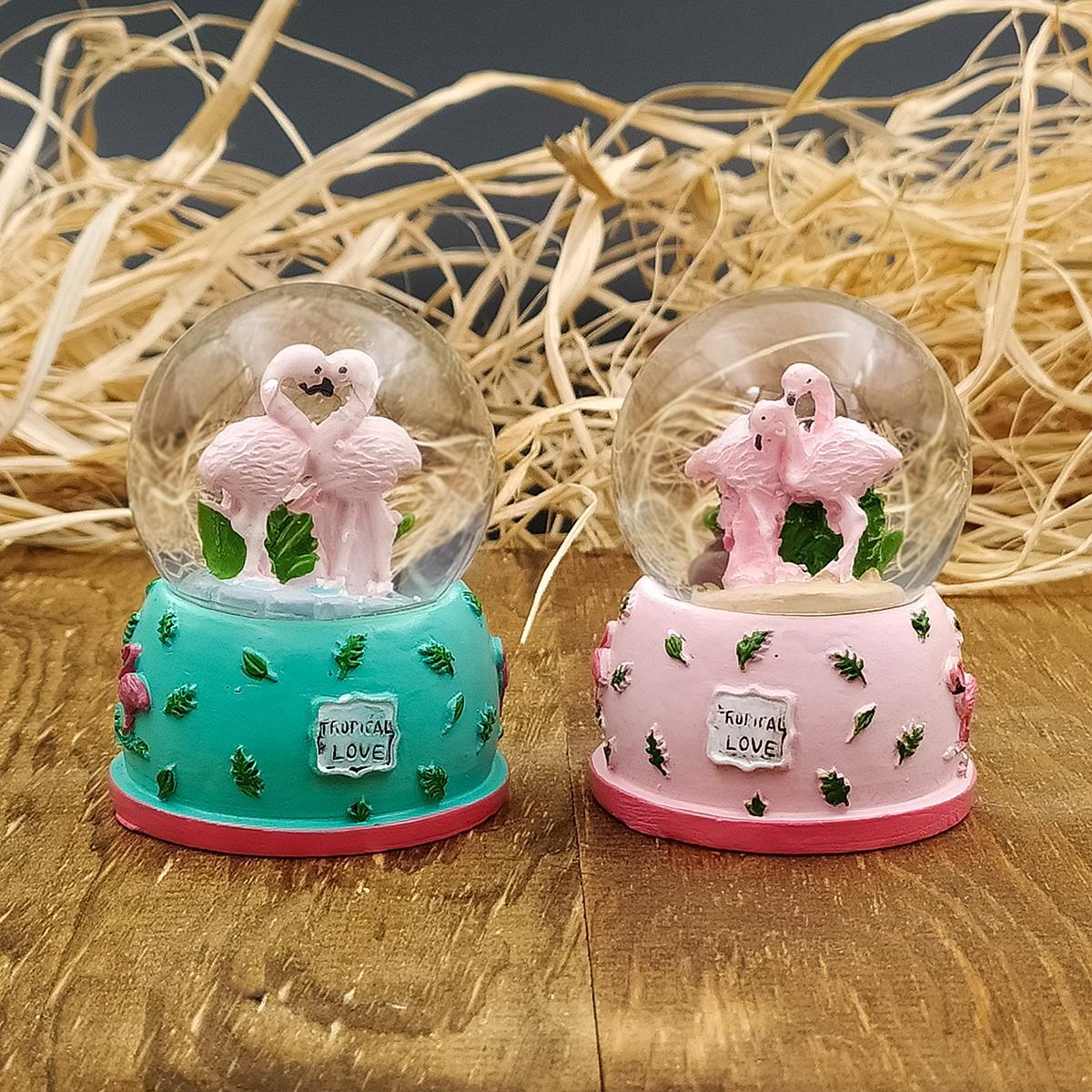 Kişiye Özel Fotoğraf Çerçevesi & Flamingo Kar Küresi